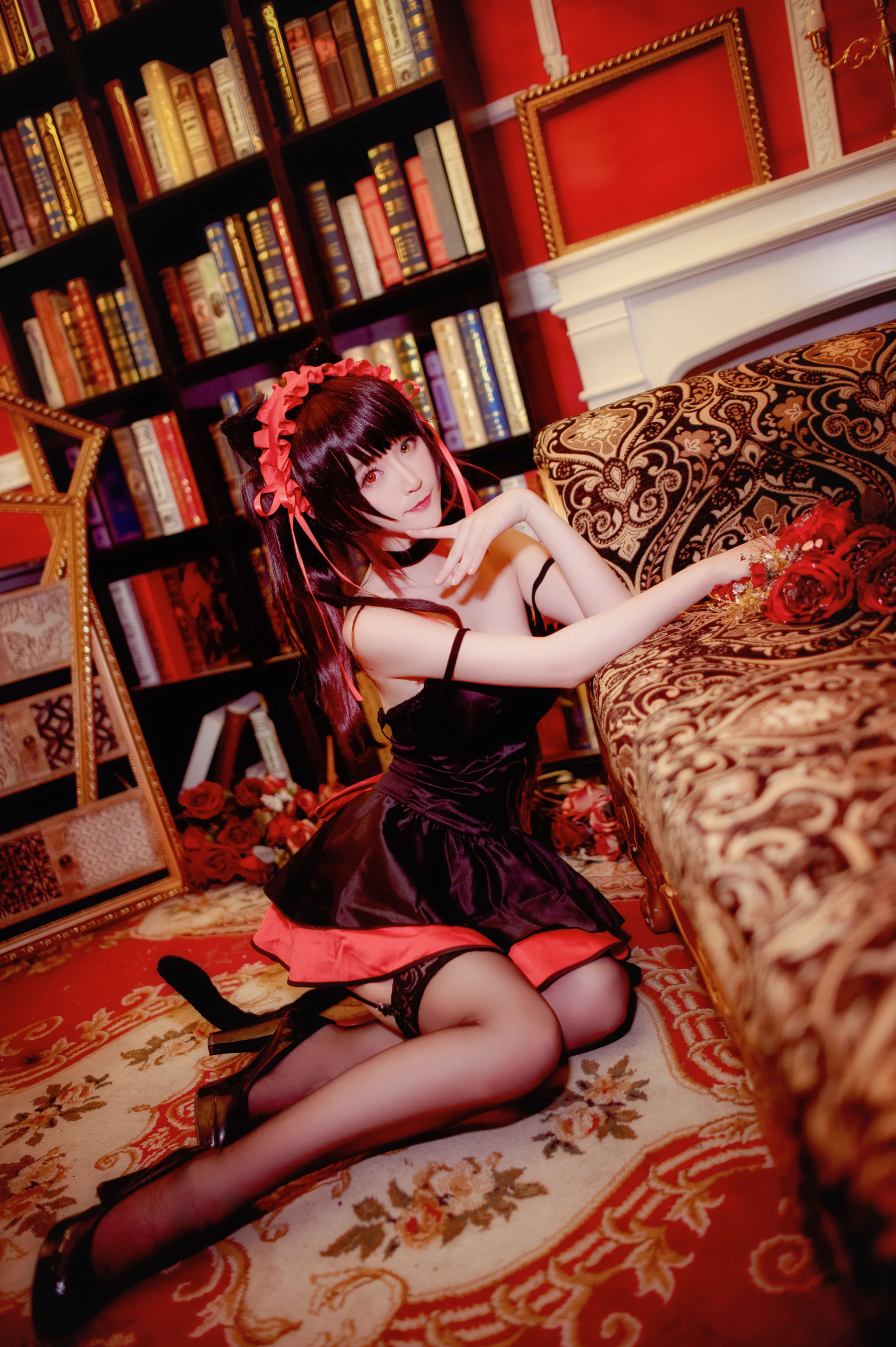 [Cosplay写真] 萌宠博主yui金鱼 – 时崎狂三 黑裙 Cosplay-第4张