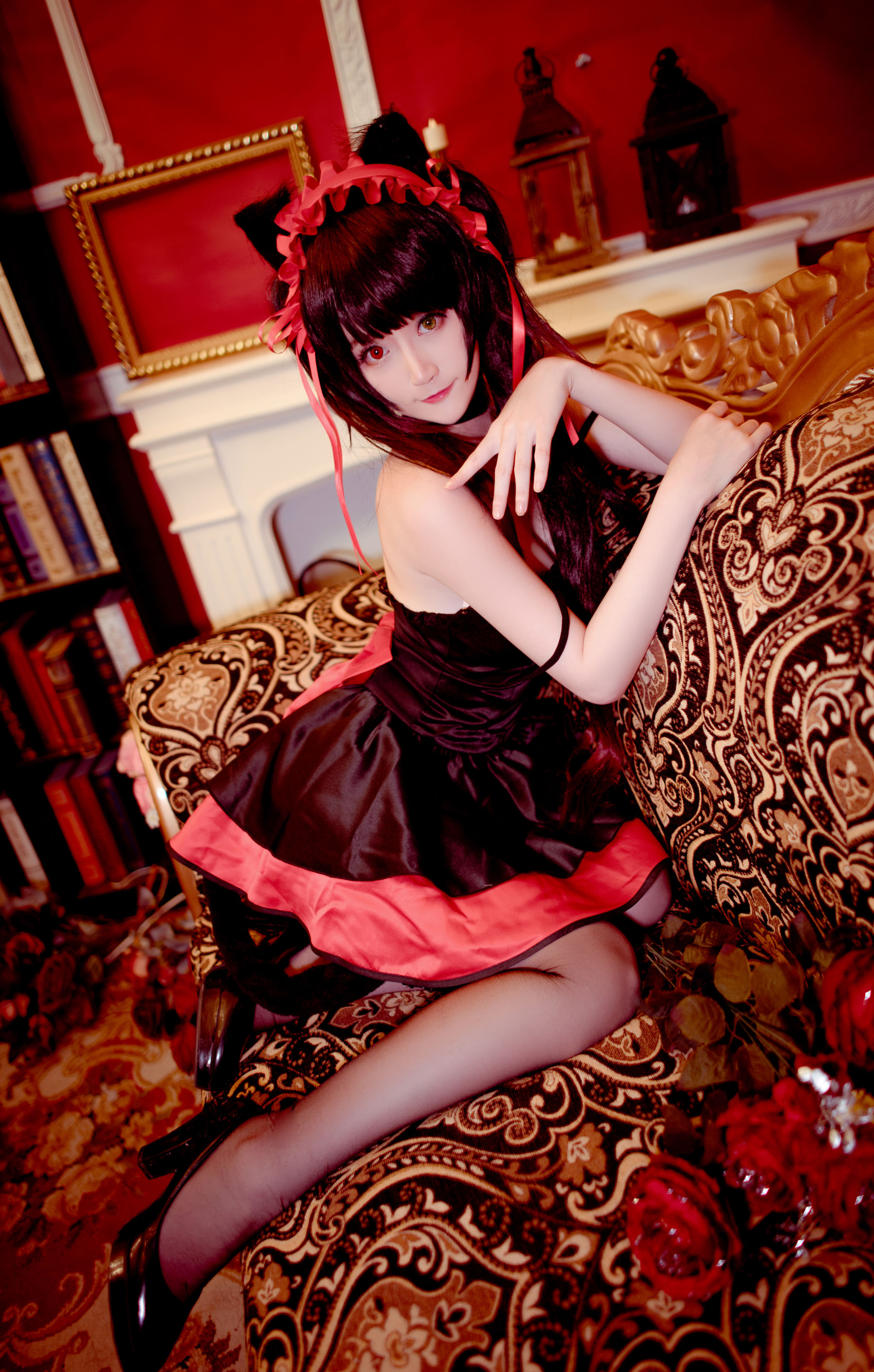 [Cosplay写真] 萌宠博主yui金鱼 – 时崎狂三 黑裙 Cosplay-第5张