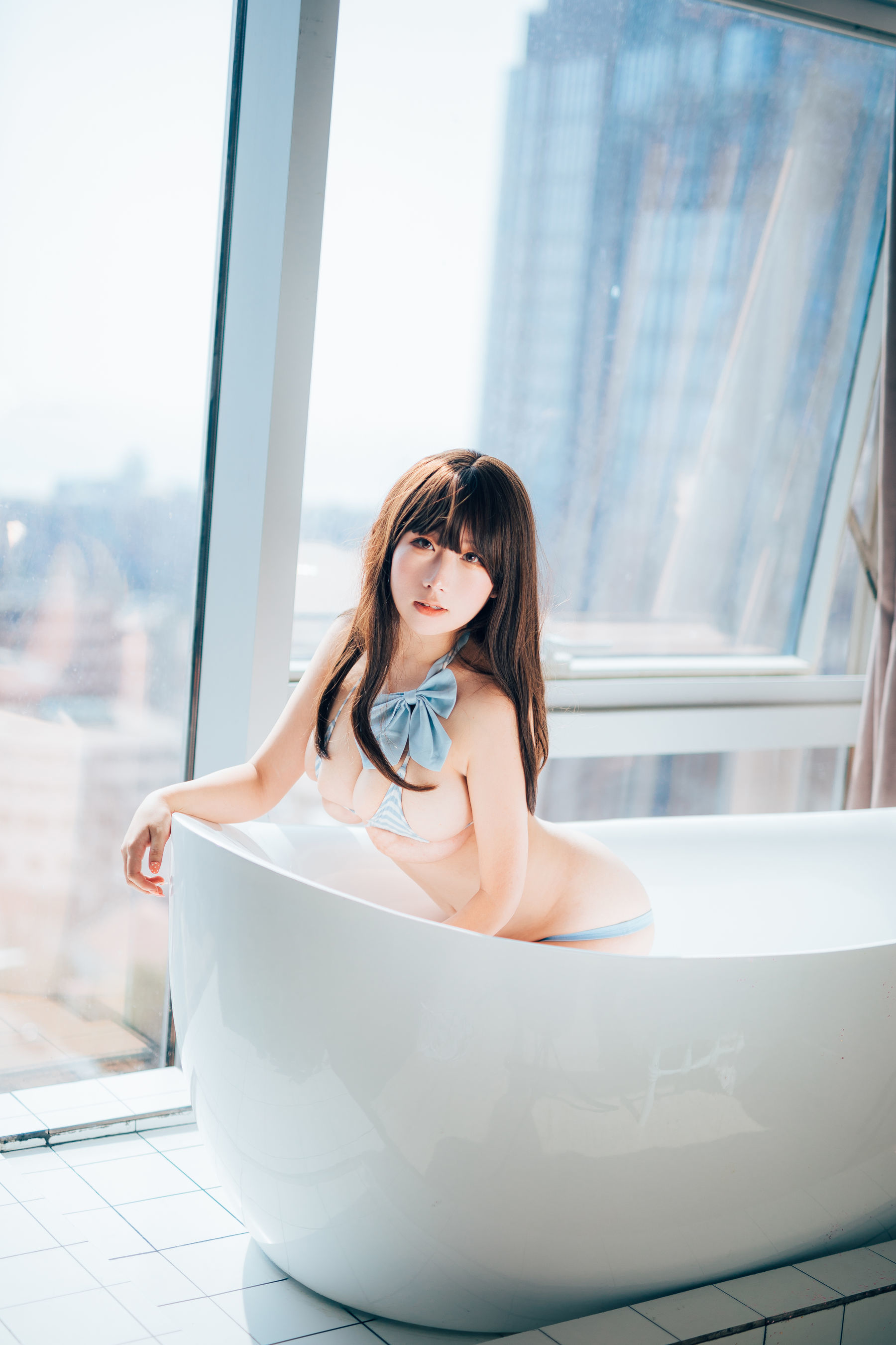 动漫博主从从从从鸾 蓝白条 Cosplay-第4张