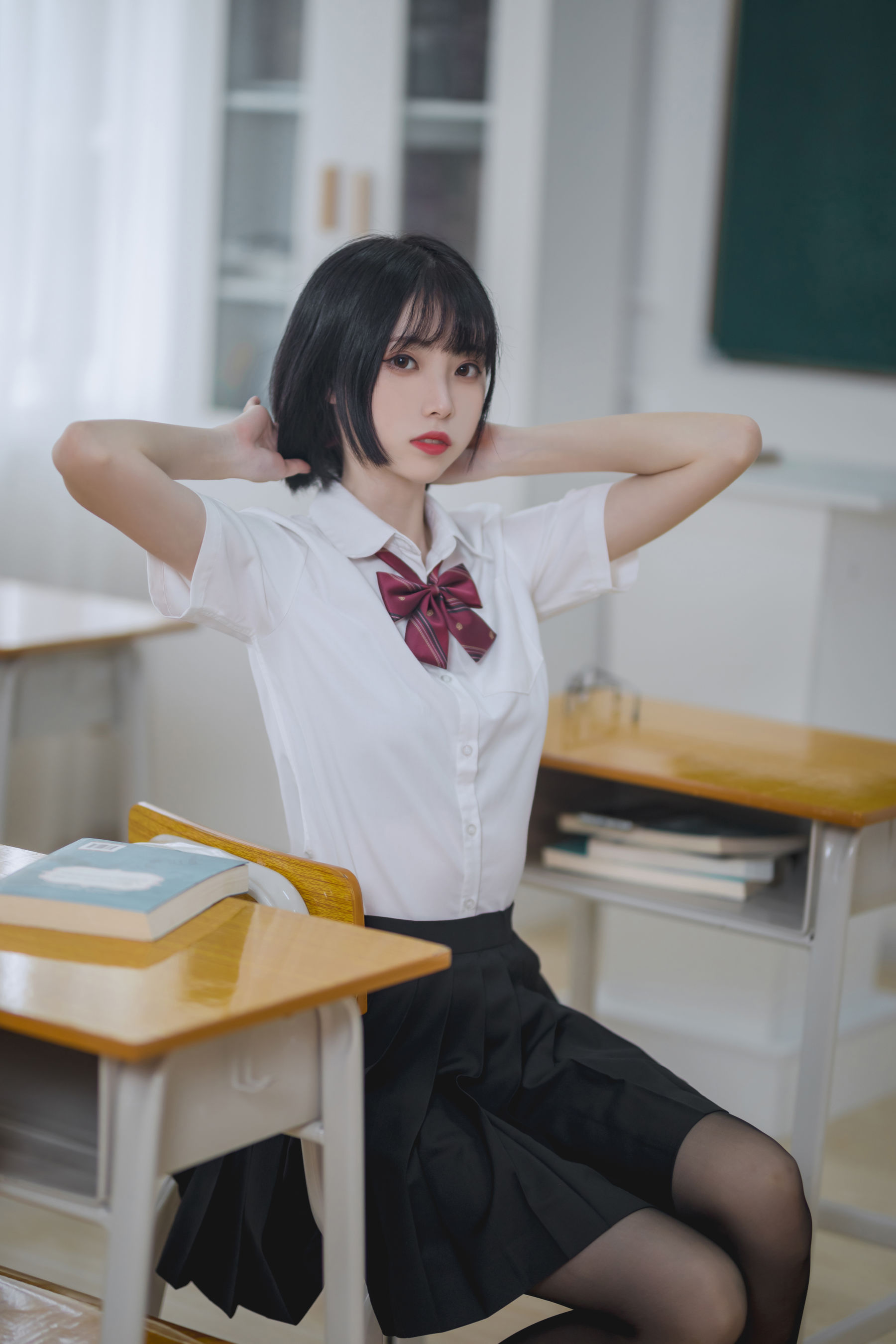 许岚 – 教室jk黑丝 Cosplay-第5张