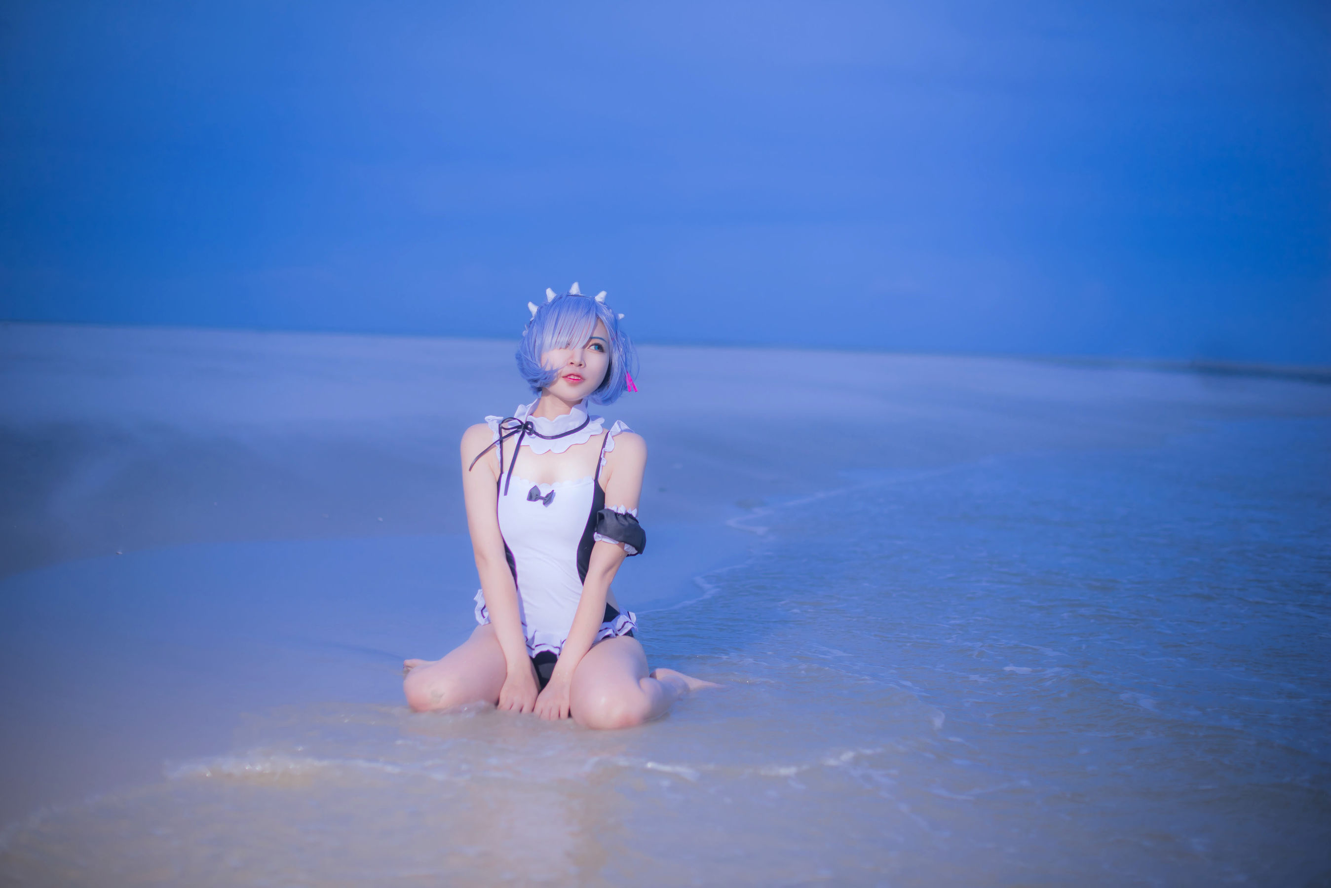 人气Coser二佐Nisa – 蕾姆泳衣 Cosplay-第5张