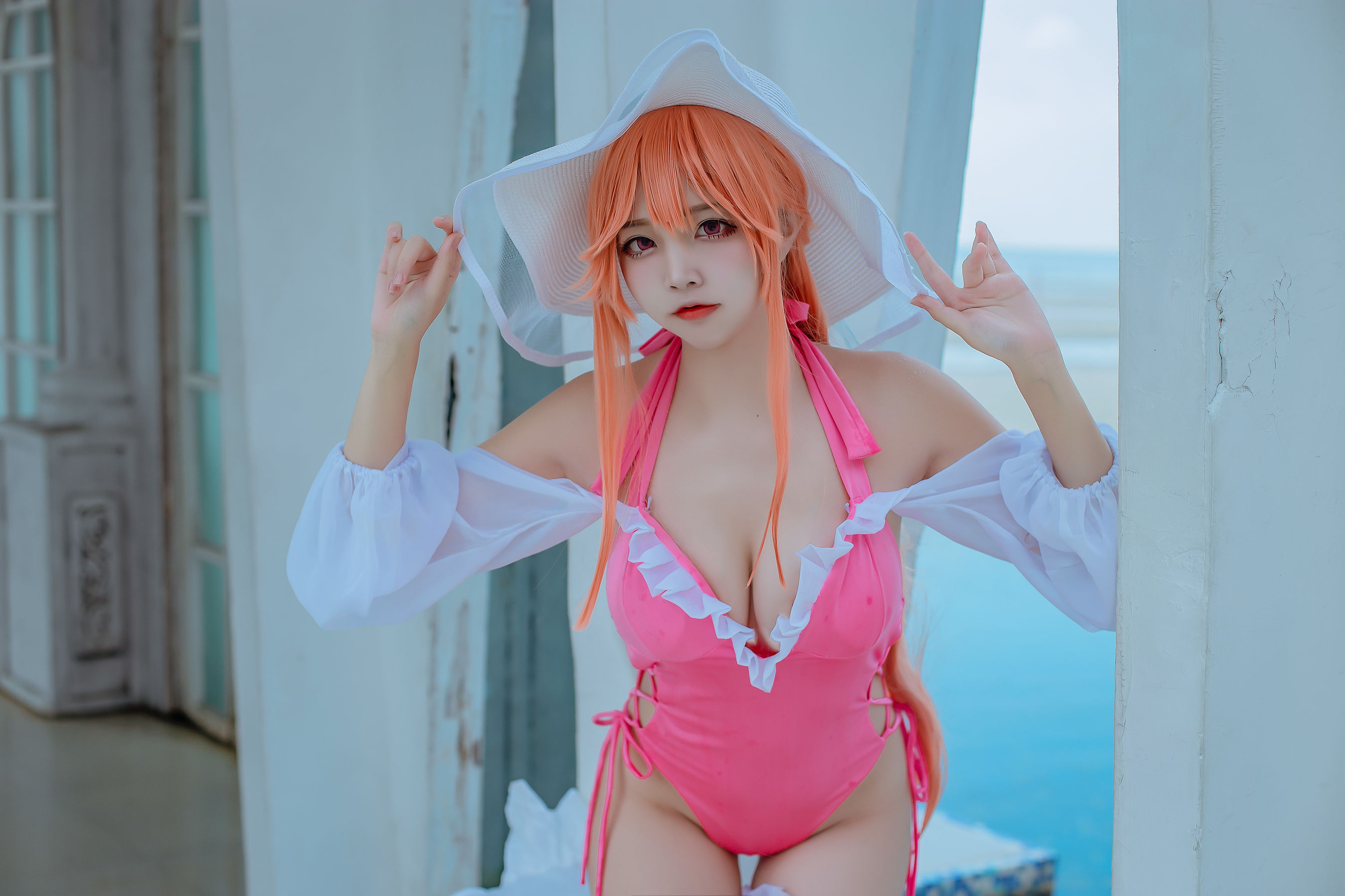 人气Coser二佐Nisa – 碧蓝 黎塞留泳装 Cosplay-第1张
