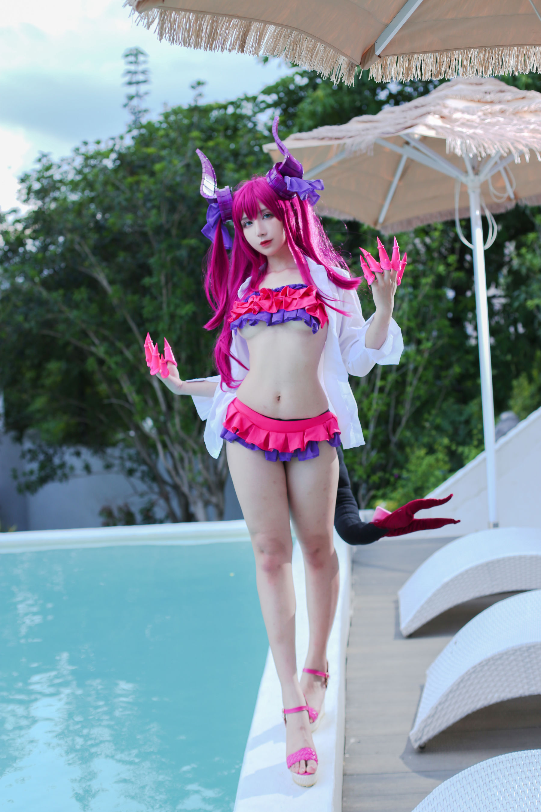 动漫博主九曲Jean – 龙娘泳装 Cosplay-第2张
