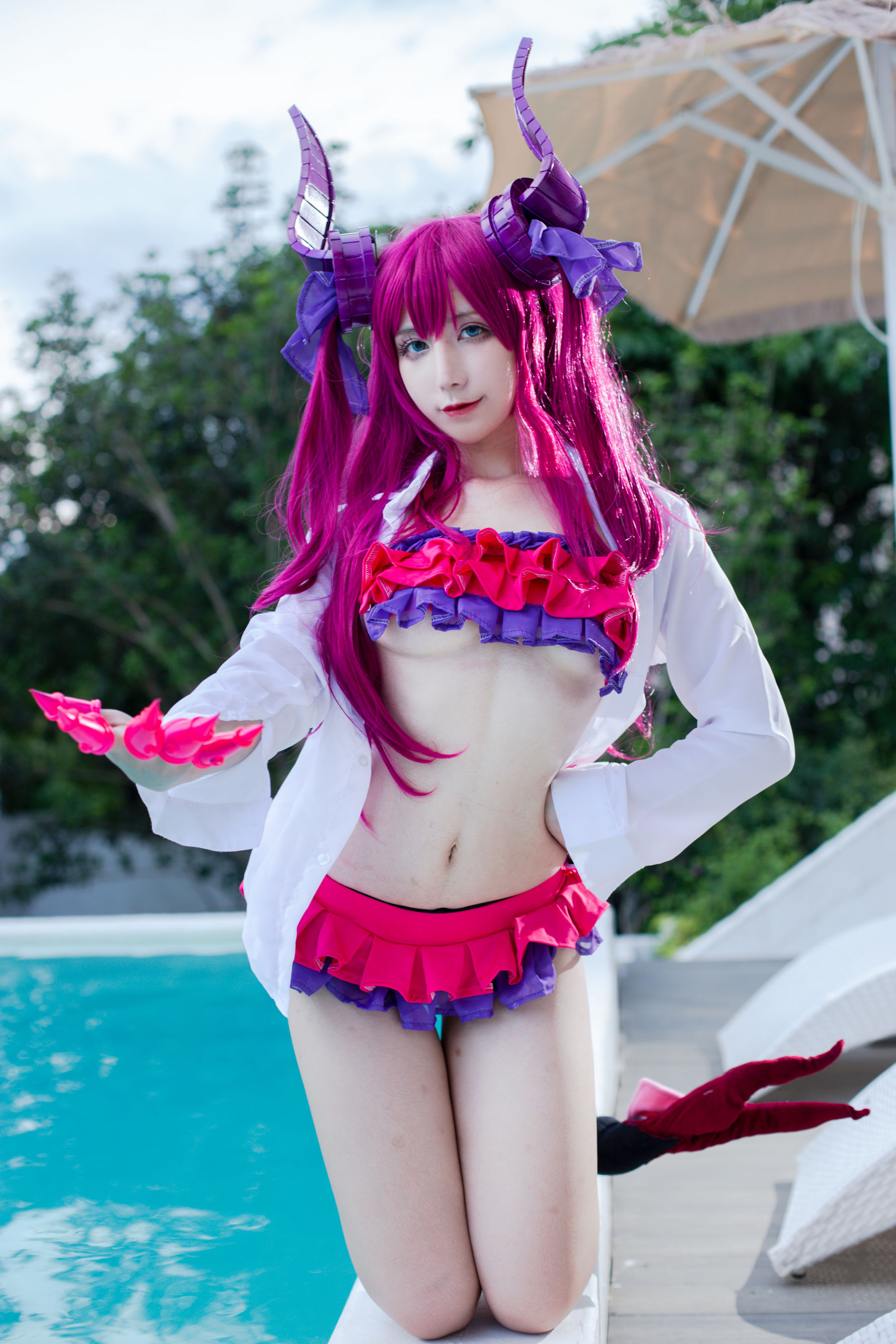 动漫博主九曲Jean – 龙娘泳装 Cosplay-第3张