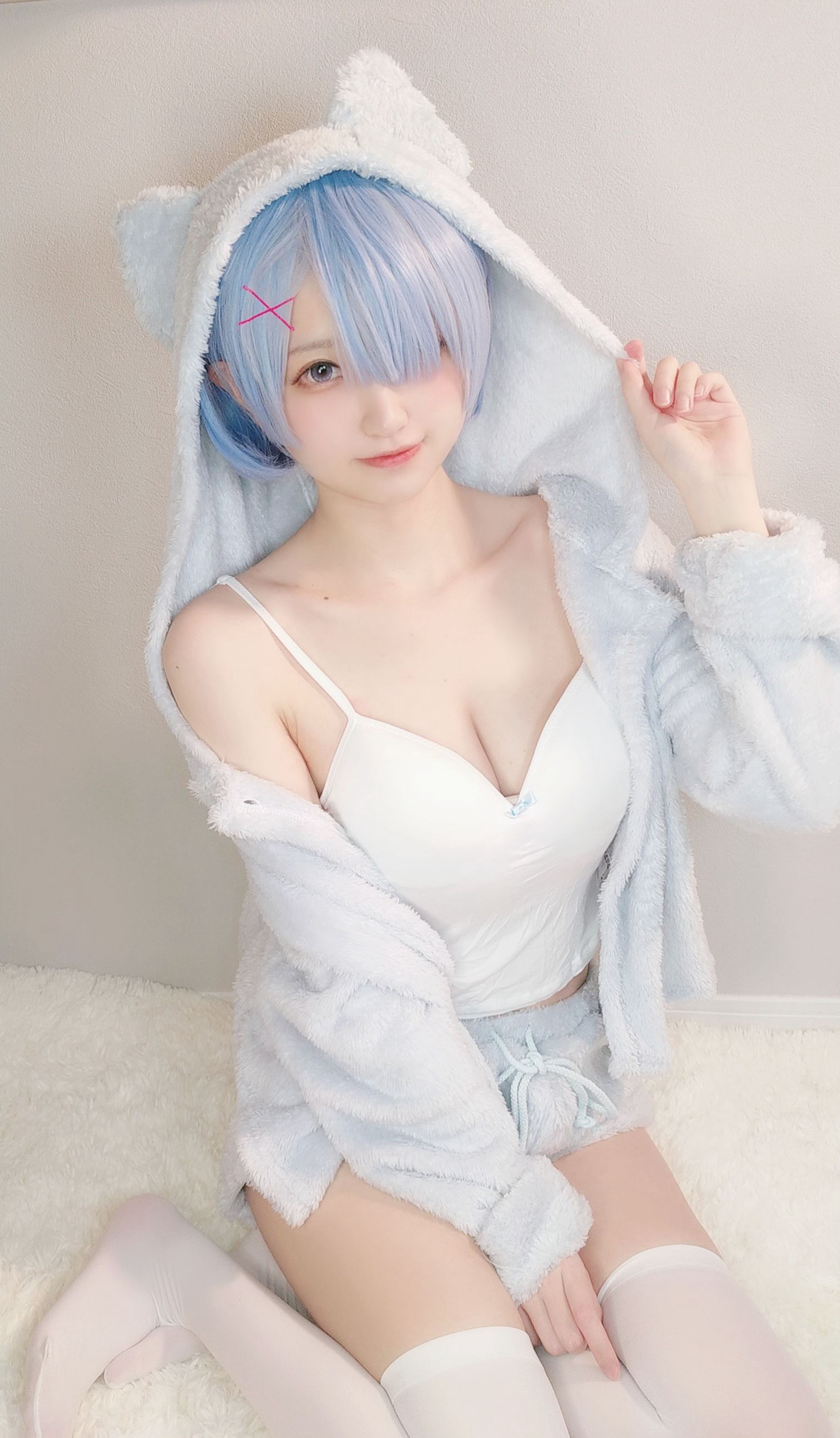 千阳(ちよ) – 雷姆睡衣 Cosplay-第3张