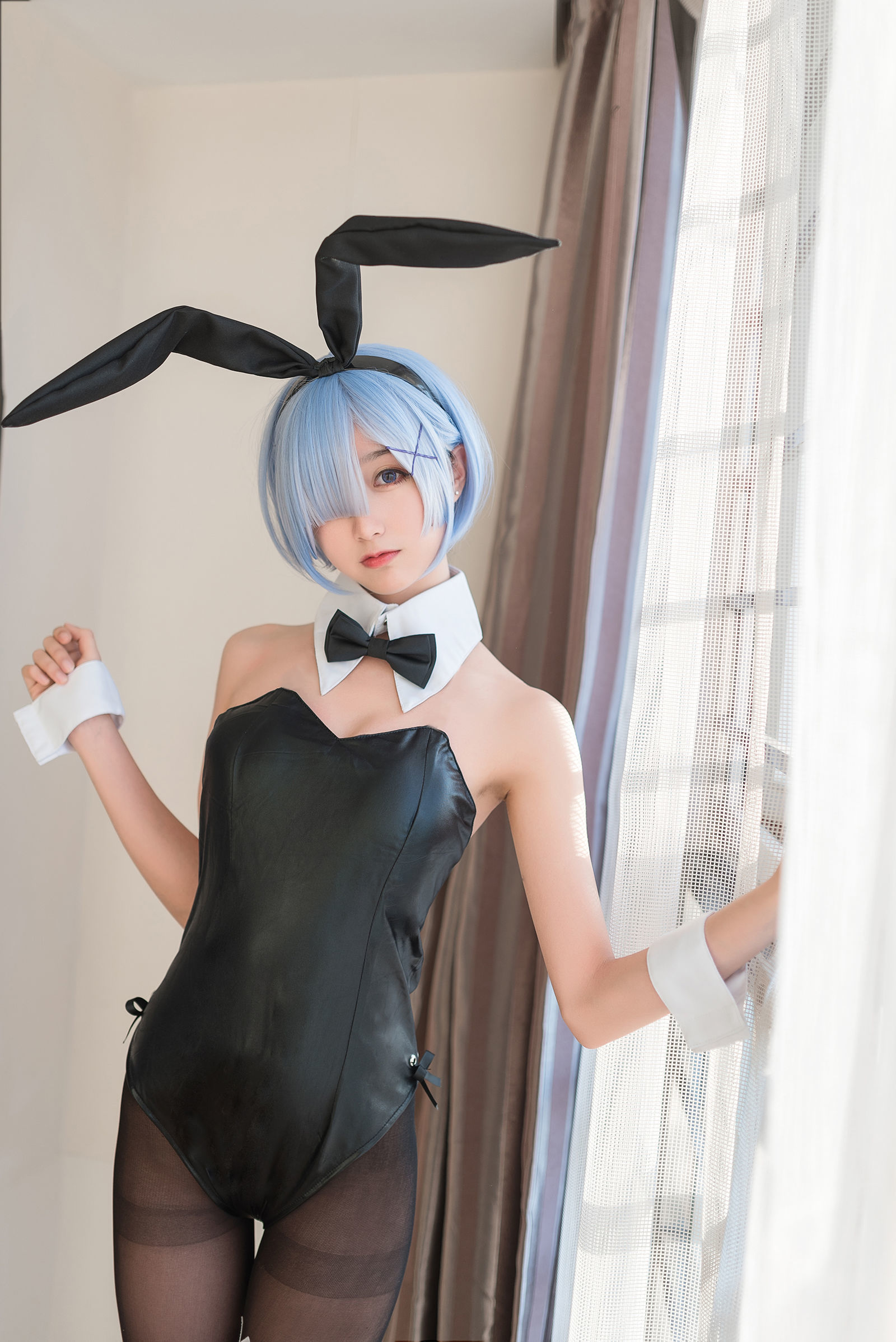 [萝莉COS] 木绵绵OwO – 蕾姆泳装+兔女郎 Cosplay-第22张