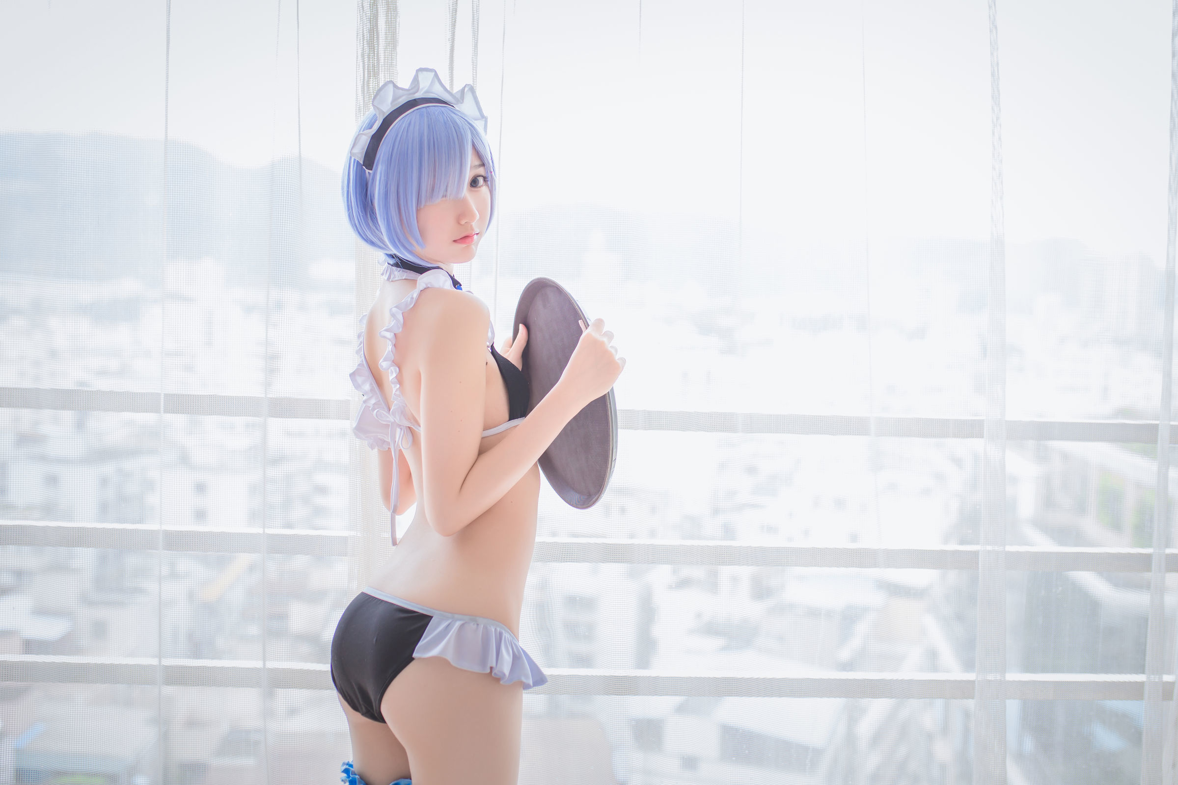[萝莉COS] 木绵绵OwO – 蕾姆泳装+兔女郎 Cosplay-第27张