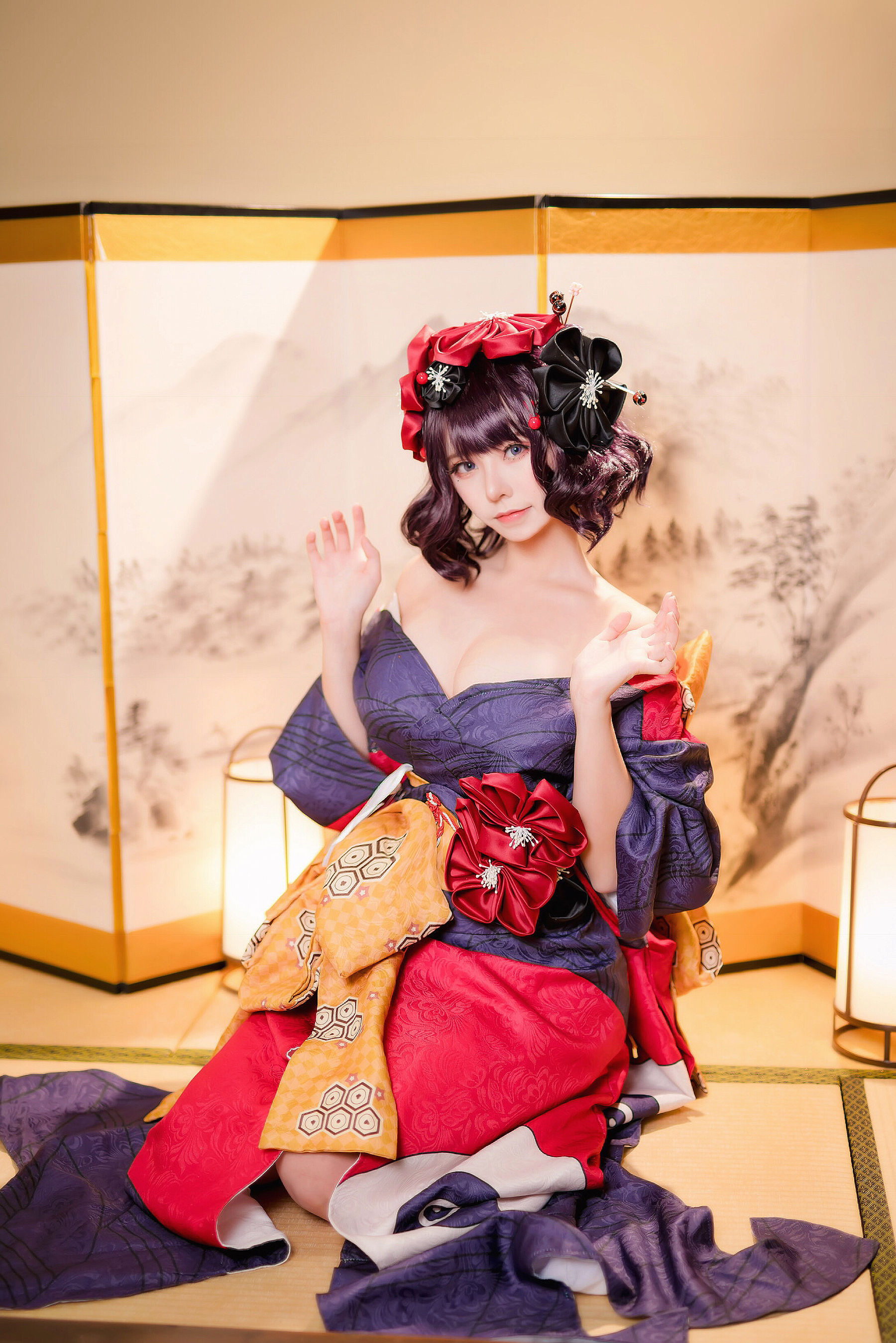 萌妹菌烨tako 葛飾北斎 Cosplay-第1张