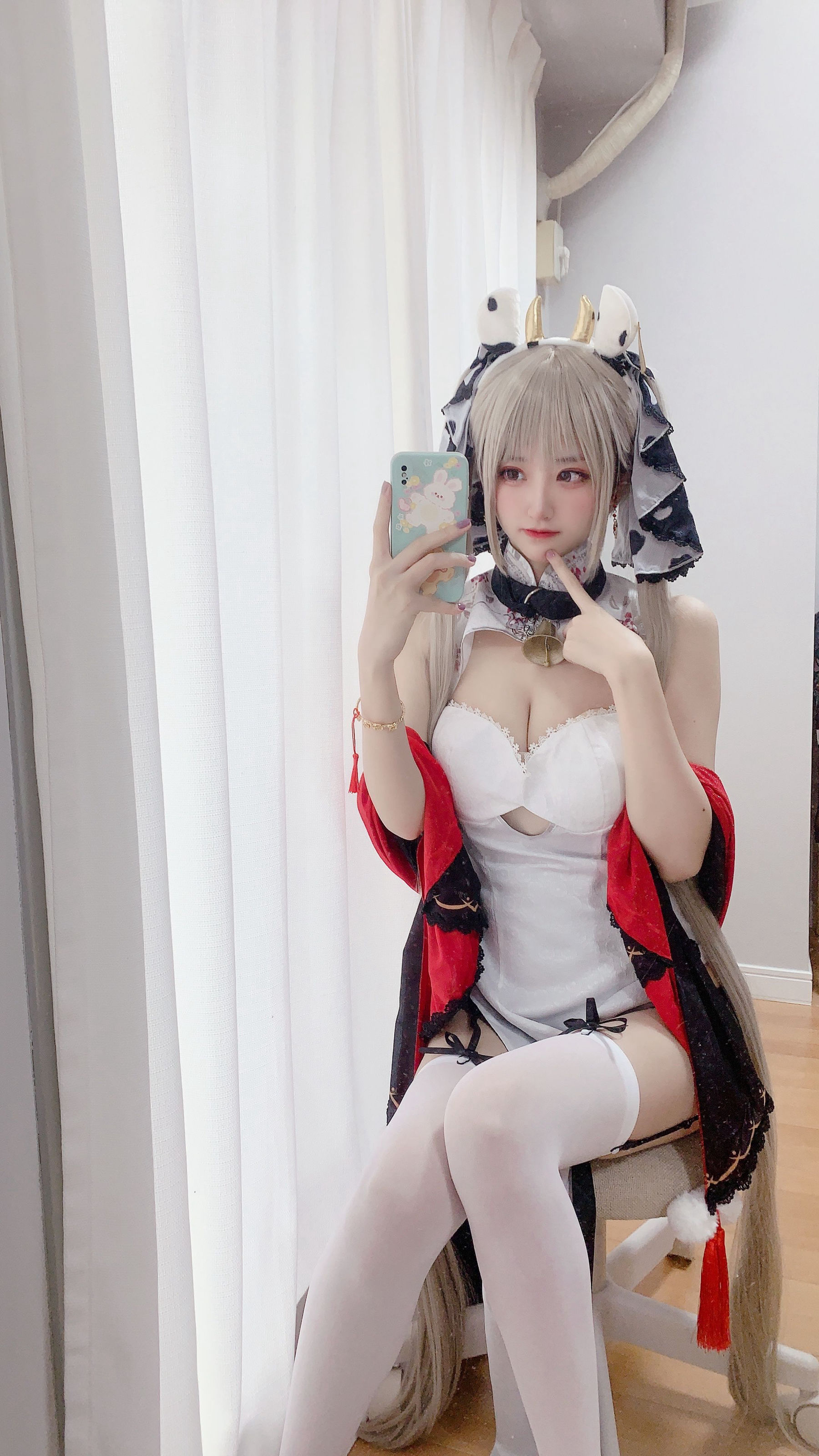 千阳(ちよ) – 可畏旗袍对镜拍 Cosplay-第13张