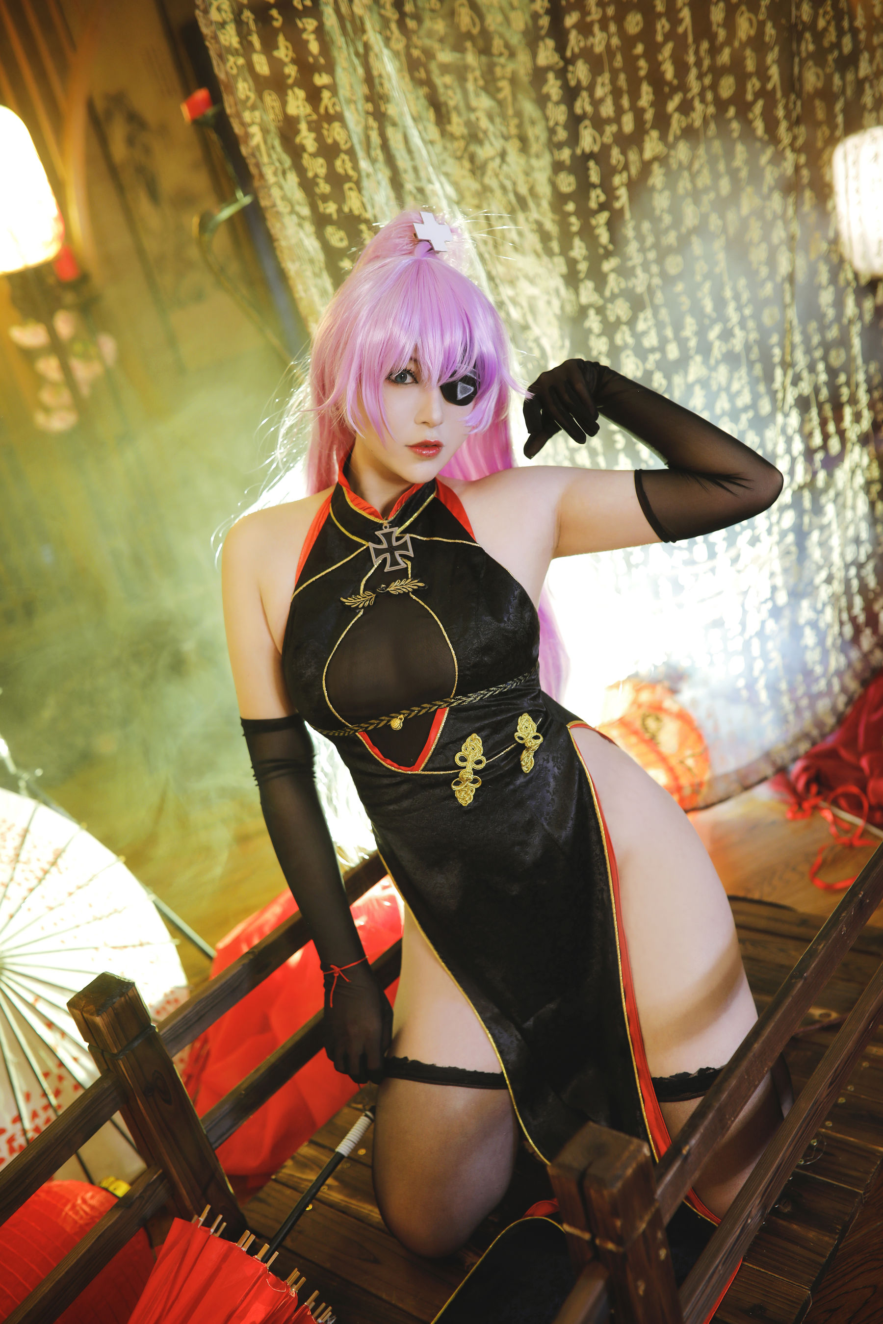 小容仔咕咕咕 – 沙恩霍斯特旗袍 Cosplay-第2张