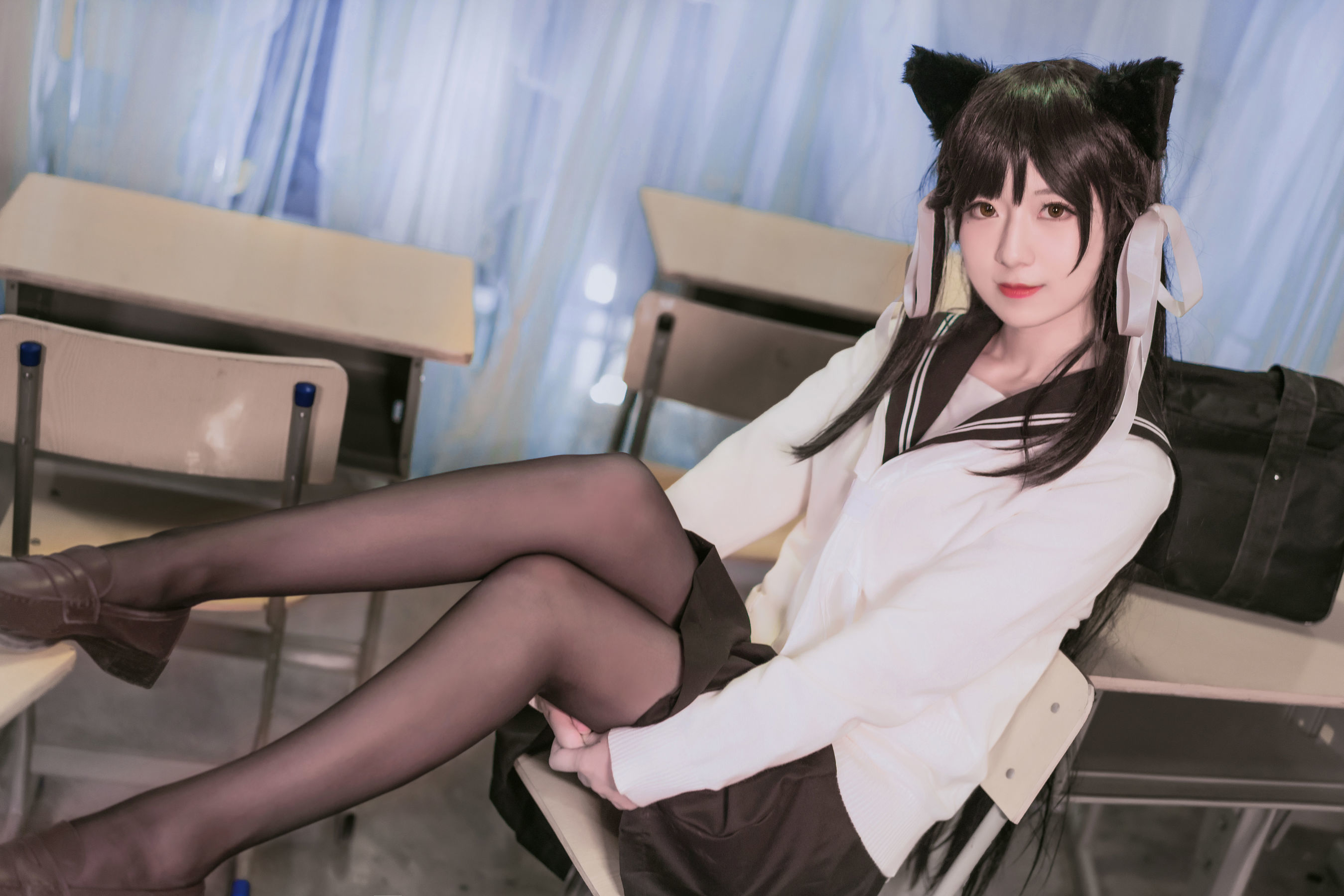 小姐姐弥音音ww 爱宕校服 Cosplay-第1张