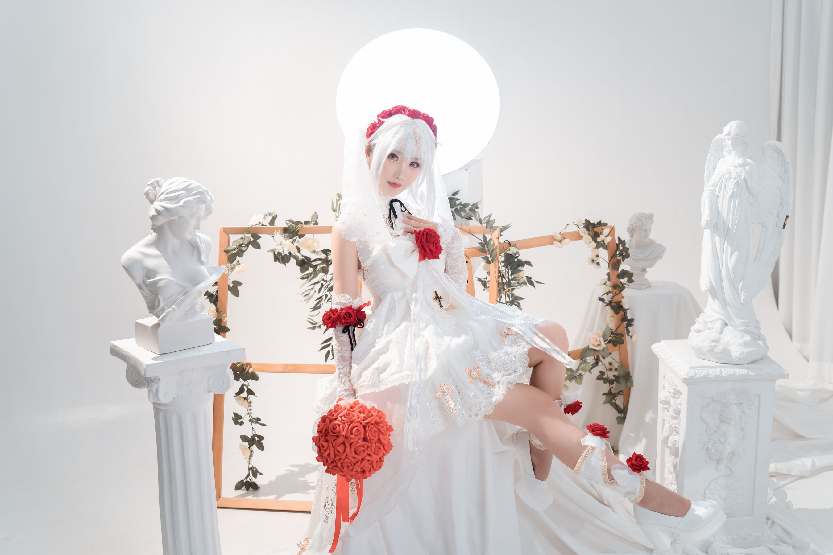 可爱人气Coser面饼仙儿 – 德丽莎婚纱 Cosplay-第1张