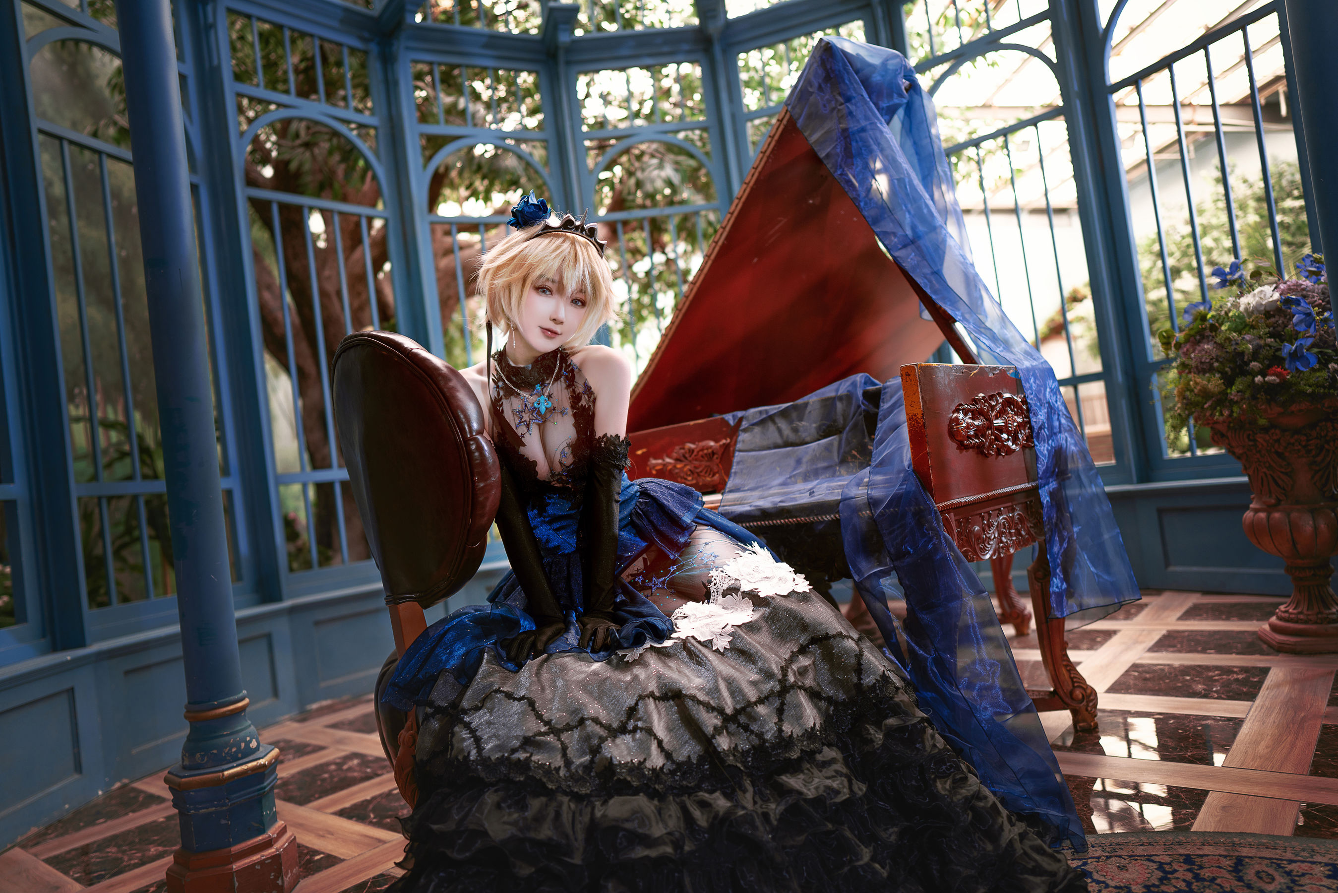 动漫博主阿包也是兔娘 – 贞德婚纱 Cosplay-第26张