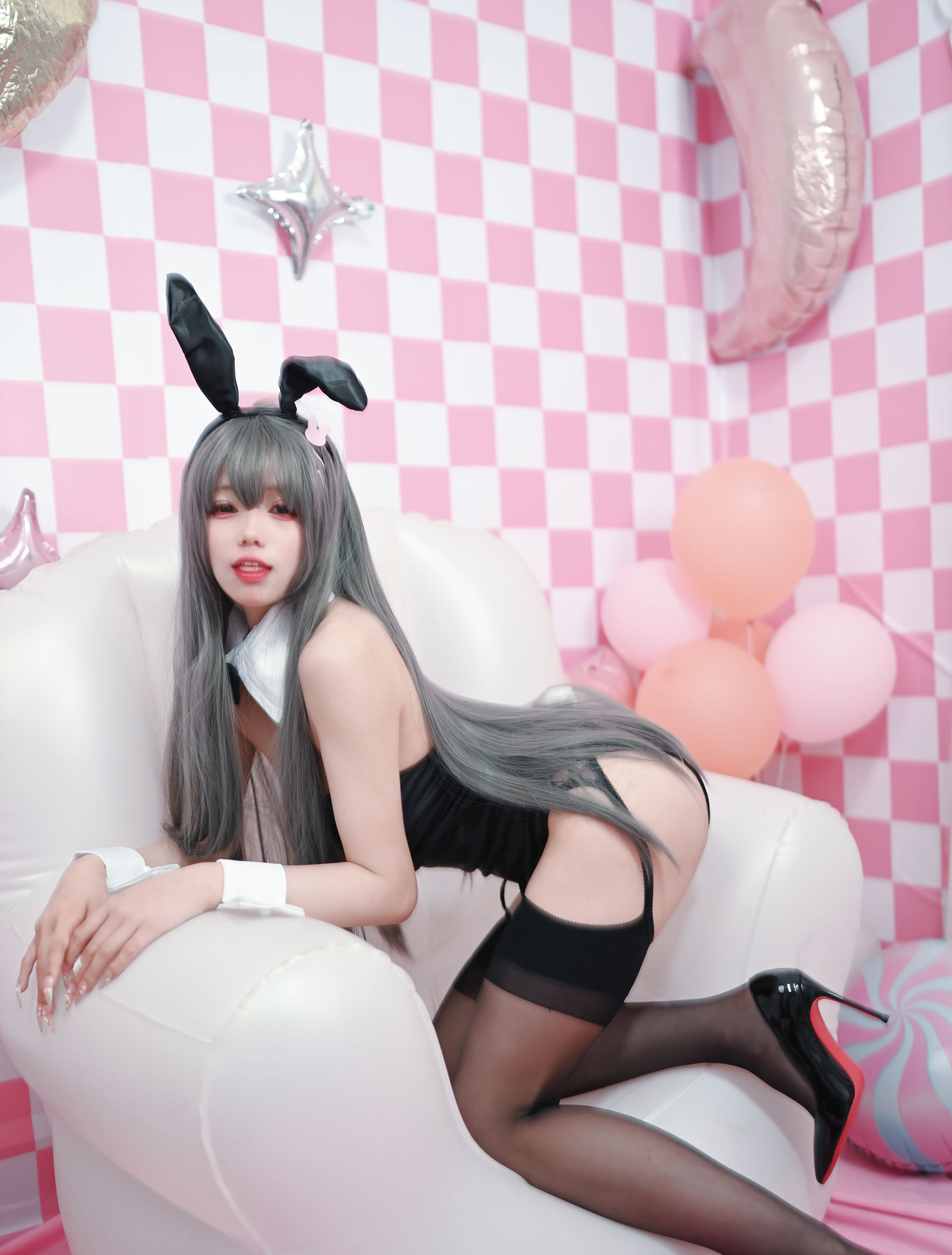 咬一口兔娘 – 樱岛麻衣兔女郎 Cosplay-第2张
