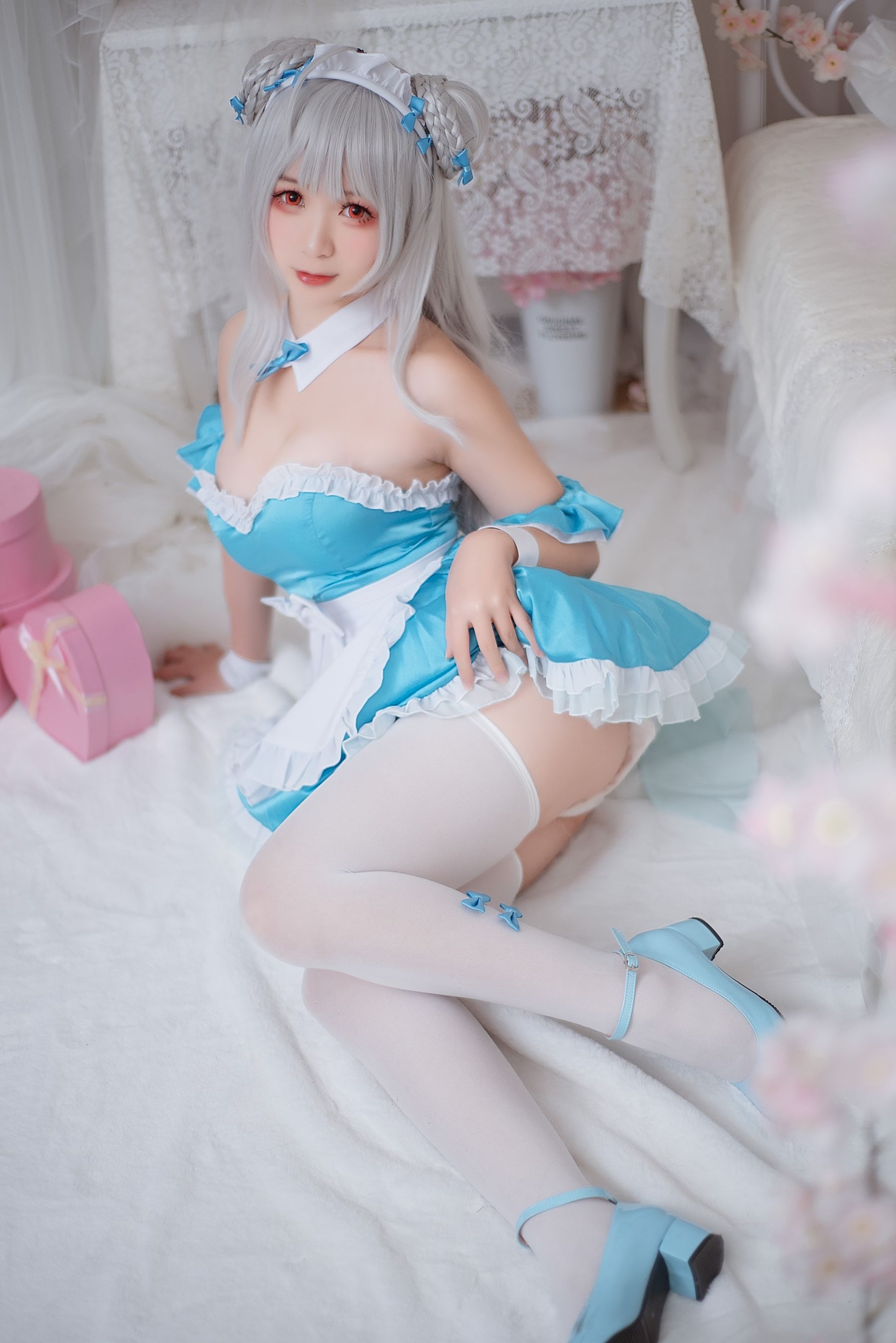 动漫博主樱落酱w – 小天鹅女仆 Cosplay-第5张