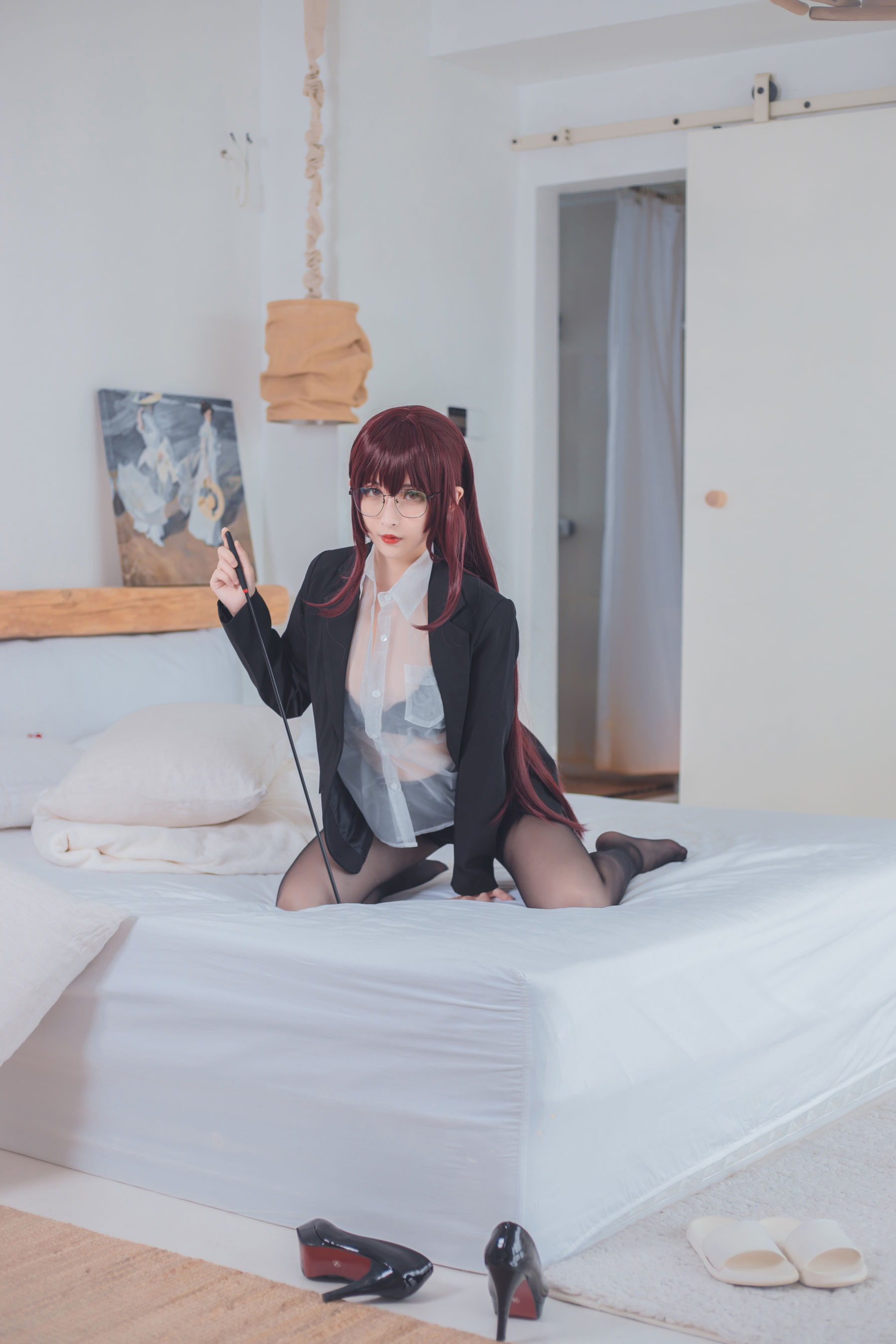 COS福利rioko凉凉子 七夕教师 Cosplay-第1张