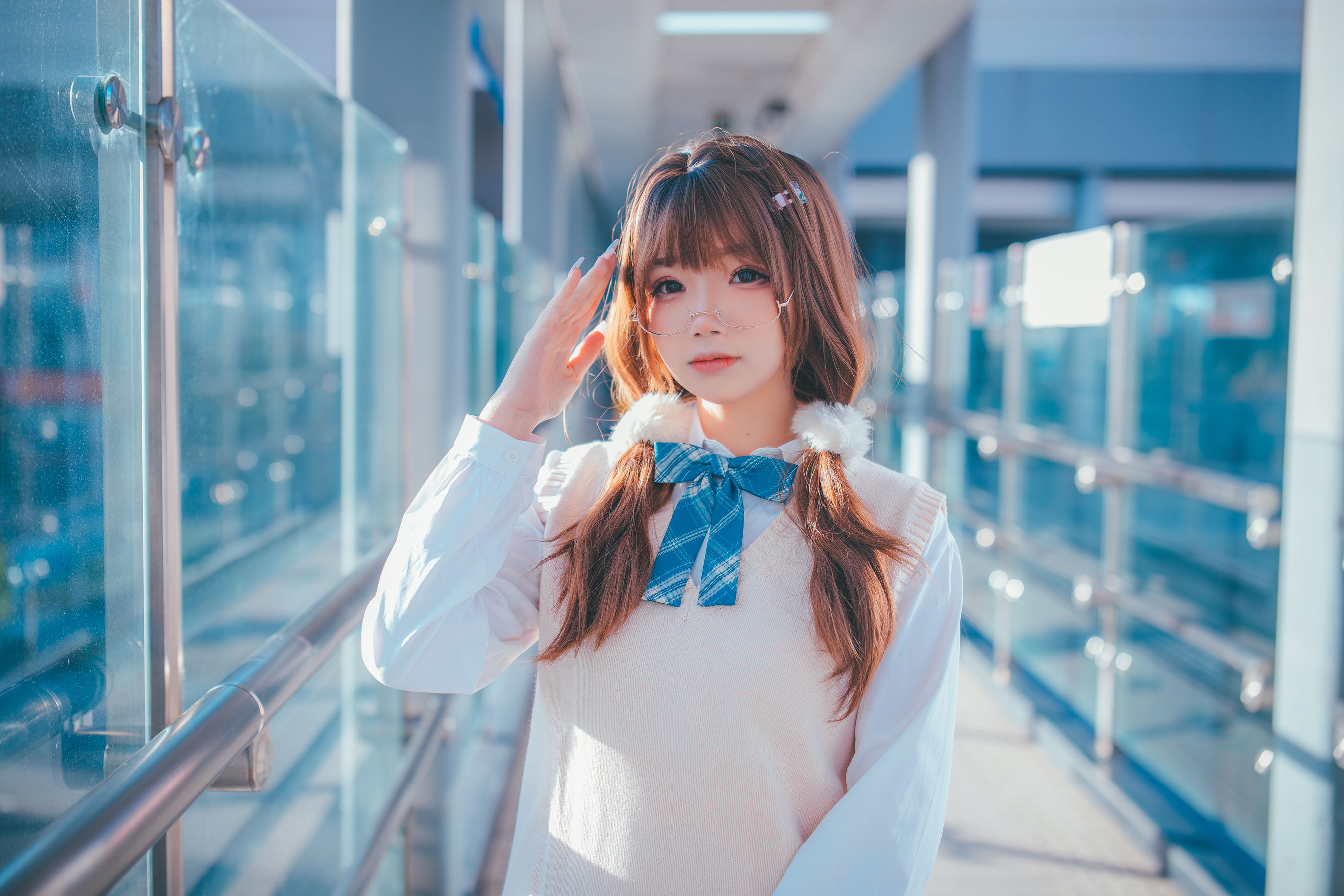 动漫博主雪晴Astra – JK夕阳 Cosplay-第1张