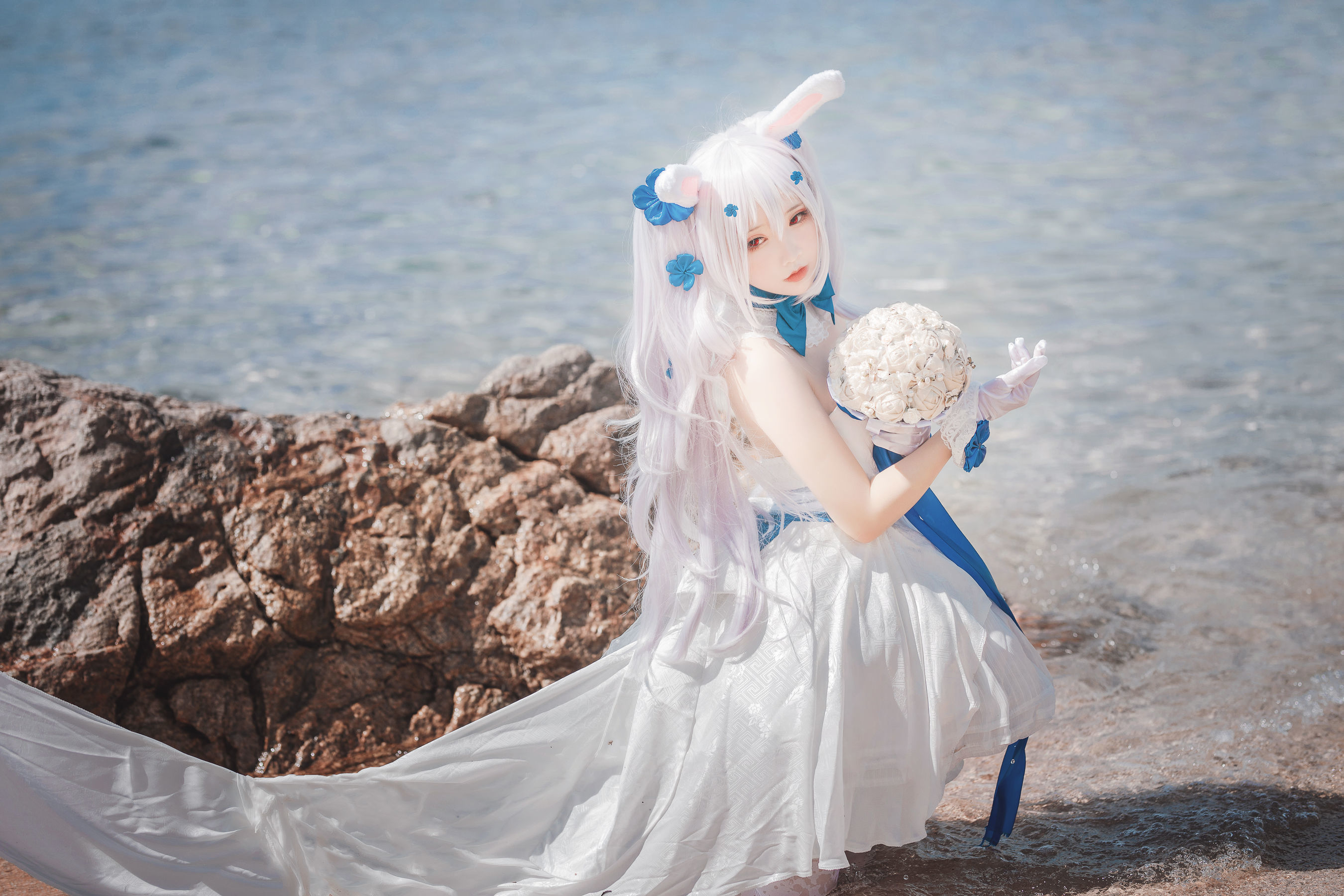 可爱人气Coser面饼仙儿 – 拉菲婚纱 Cosplay-第1张