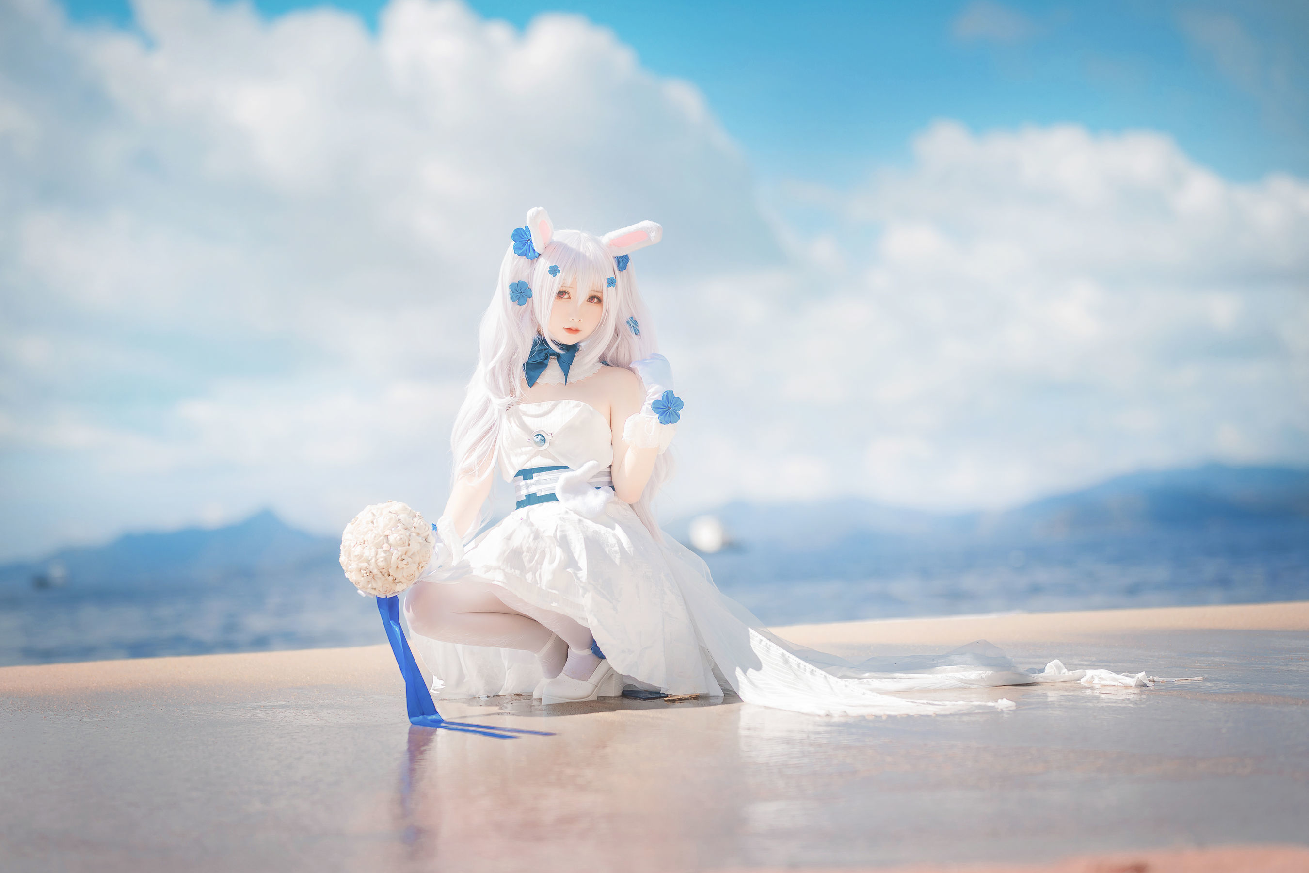 可爱人气Coser面饼仙儿 – 拉菲婚纱 Cosplay-第2张