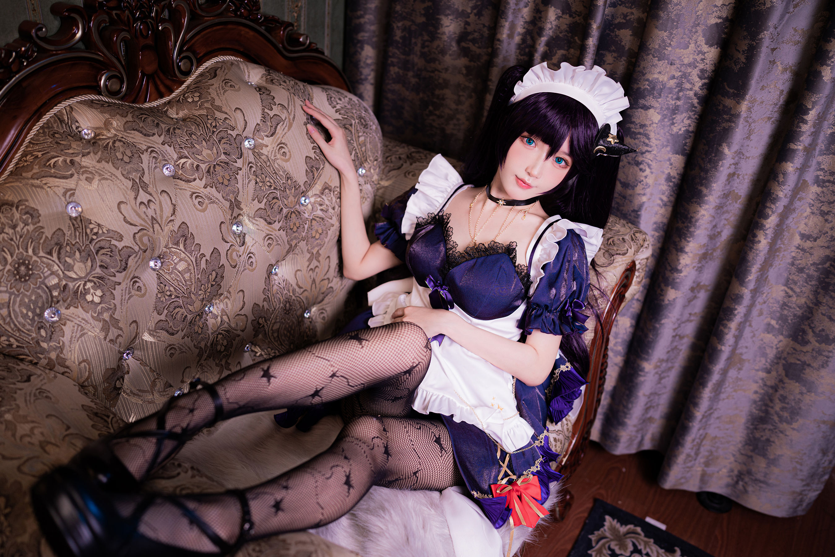 动漫博主阿包也是兔娘 – 莫娜女仆 Cosplay-第1张