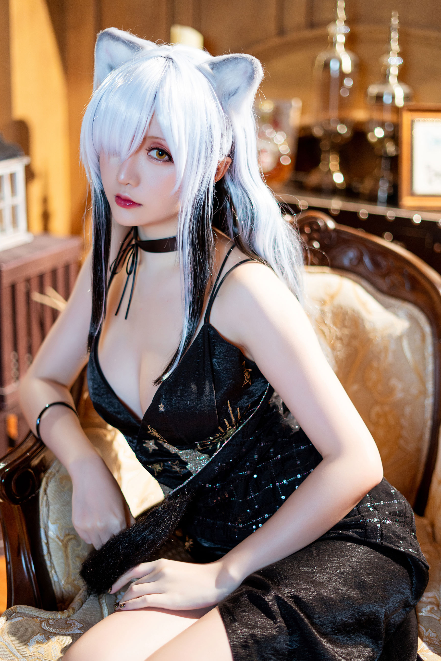 Coser小姐姐星之迟迟 – 明日方舟《黑》 Cosplay-第18张