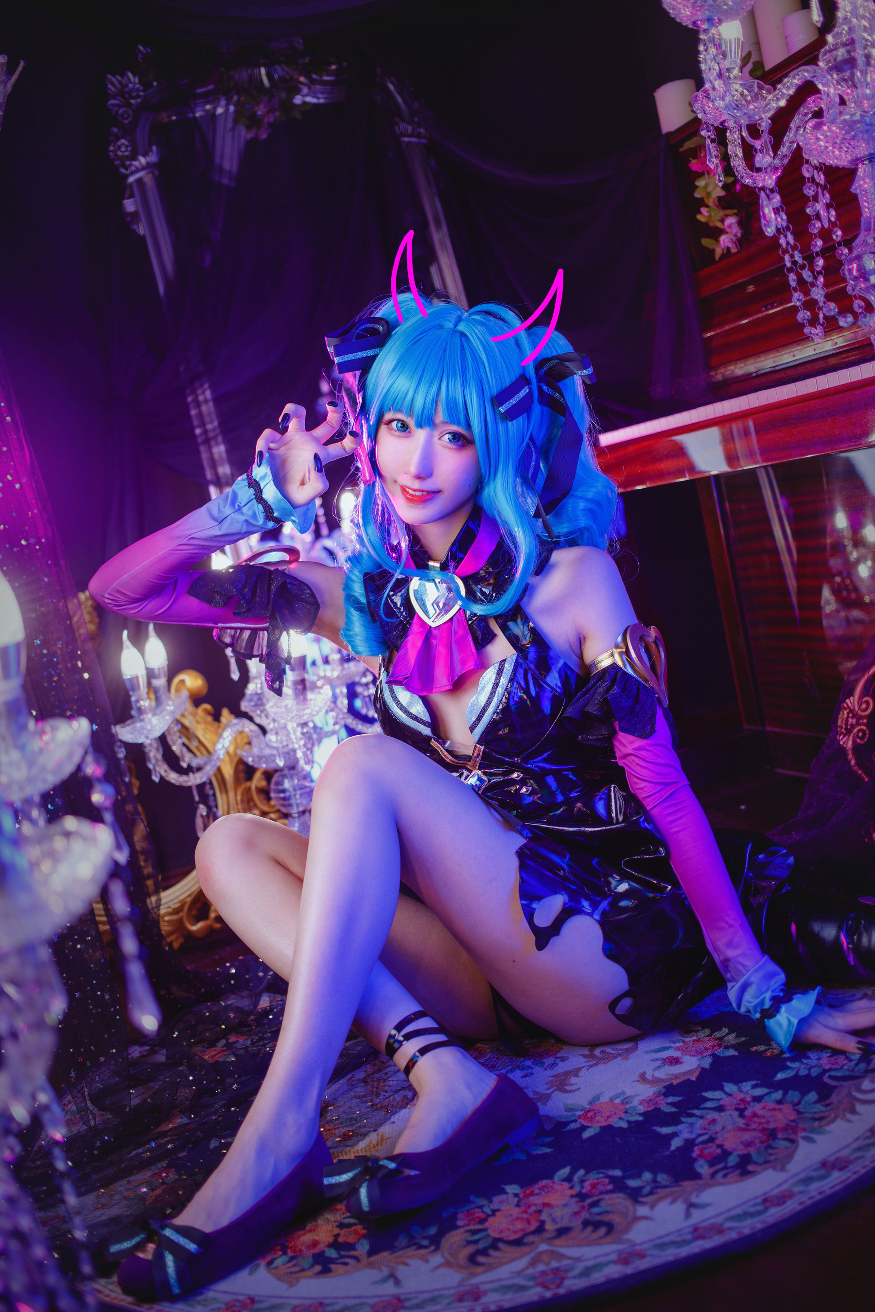 萌系小姐姐木绵绵OwO – miku小恶魔 Cosplay-第1张