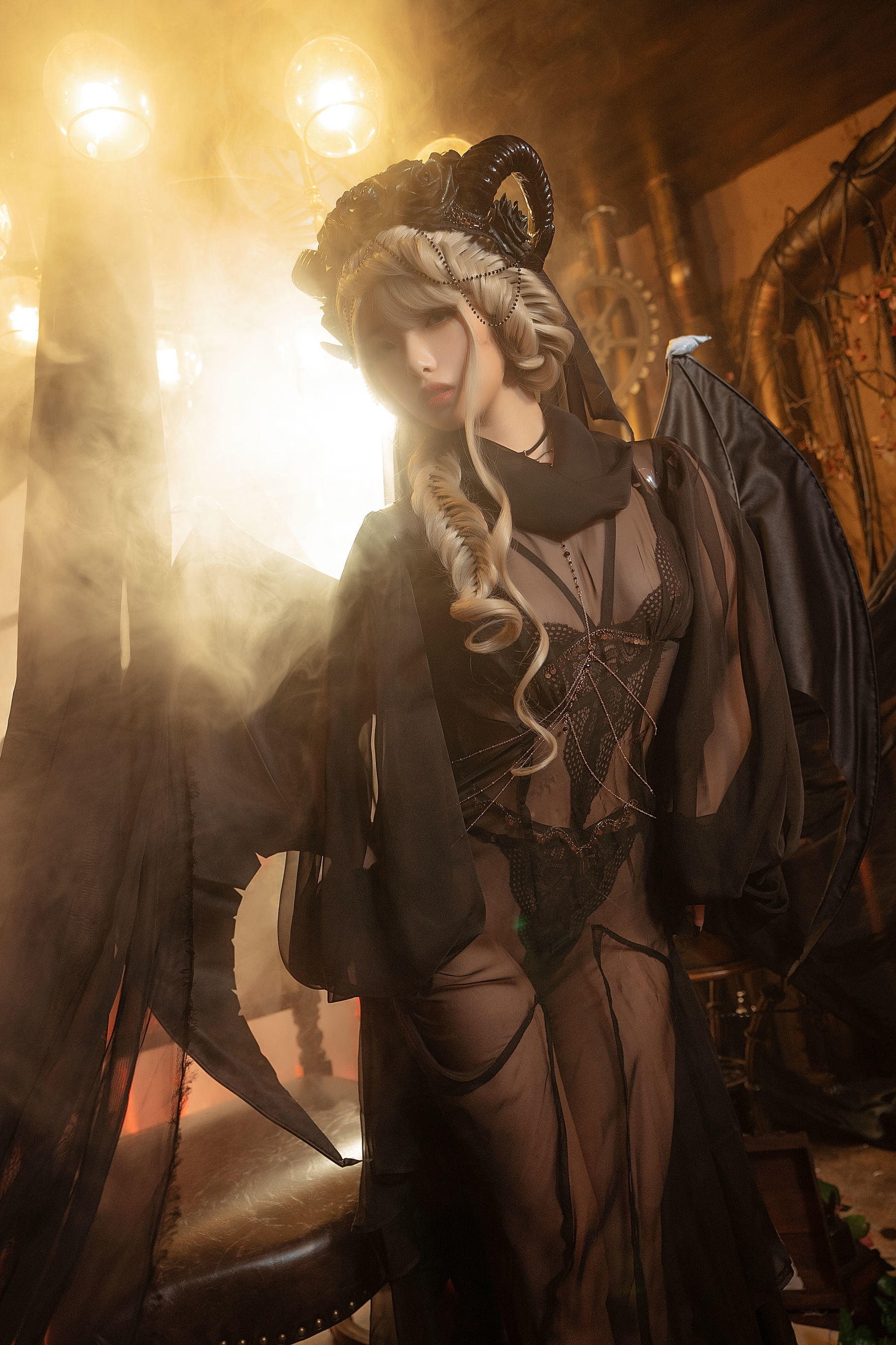 [萝莉COS] 雯妹 – 魅魔 gothic devil Cosplay-第1张