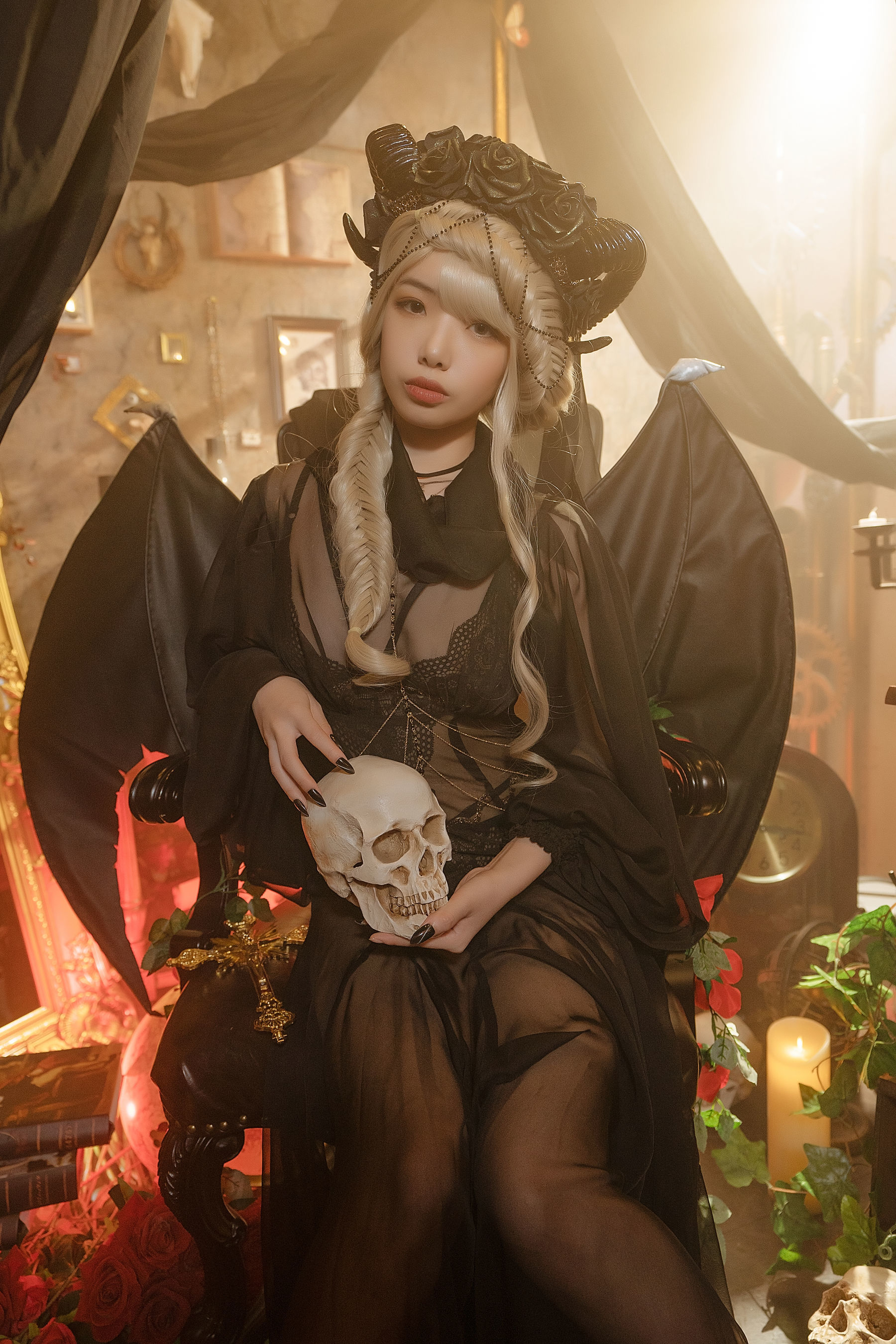 [萝莉COS] 雯妹 – 魅魔 gothic devil Cosplay-第4张