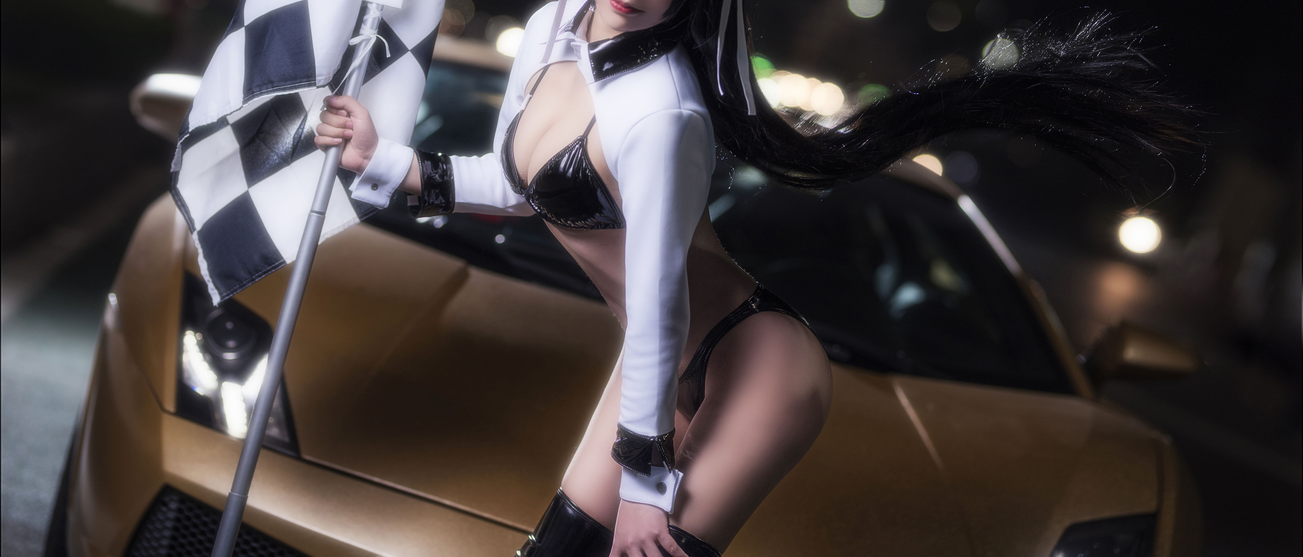 二次元妹子抱走莫子aa 赛车女郎 Cosplay-第6张