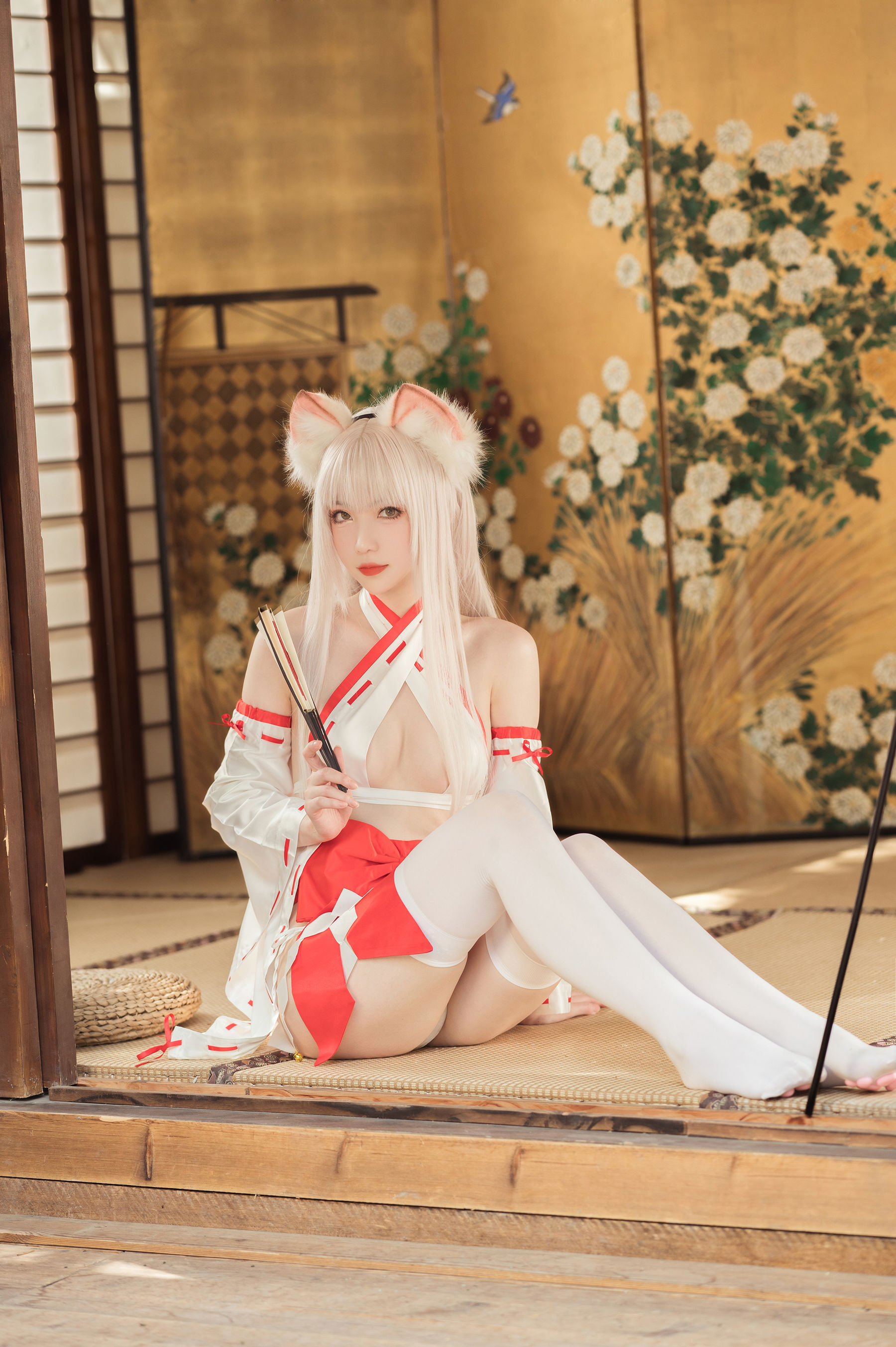 大胸萌妹妖少you1 – 稻荷巫女 Cosplay-第1张