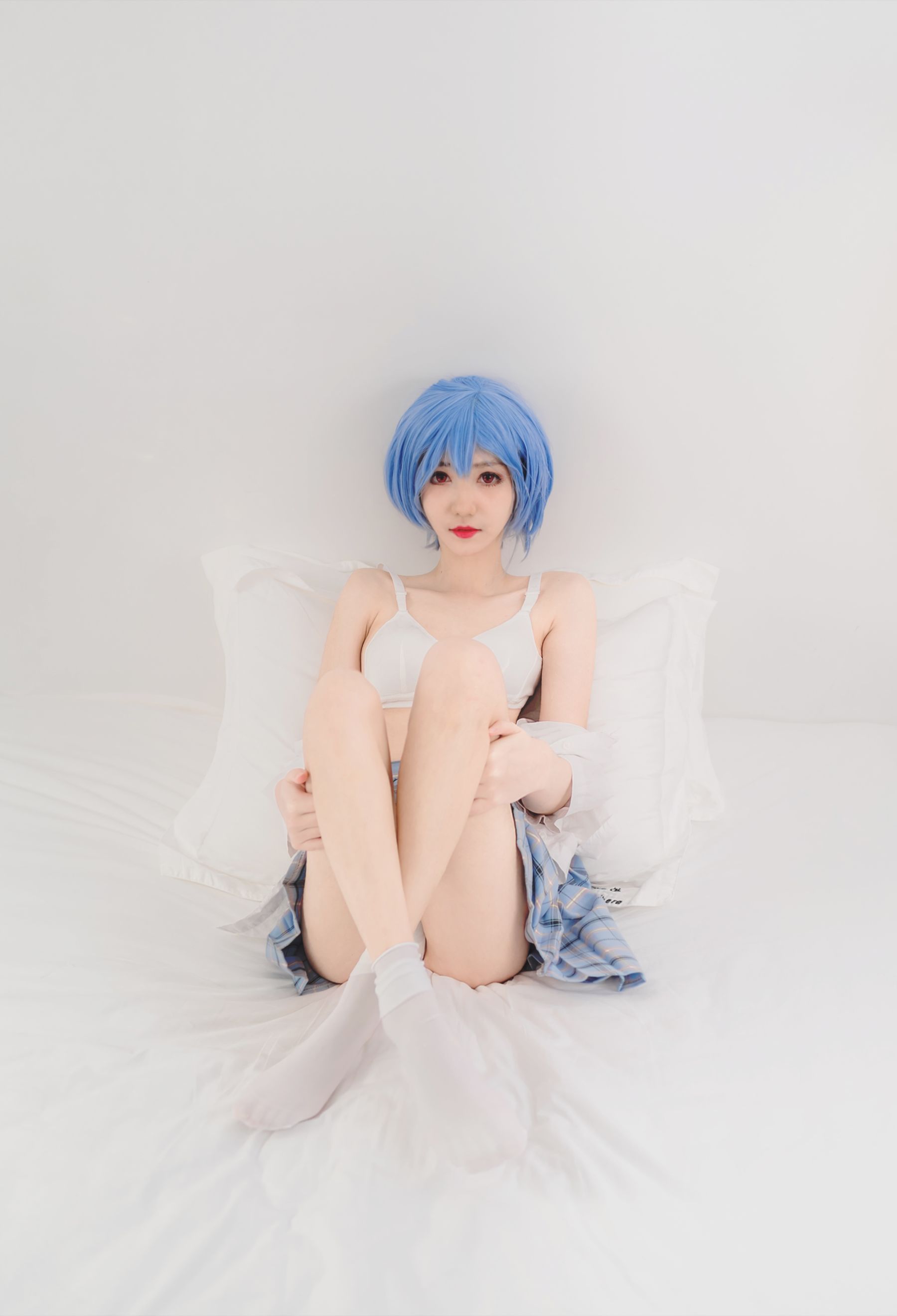 动漫博主南桃Momoko 绫波丽制服 Cosplay-第1张