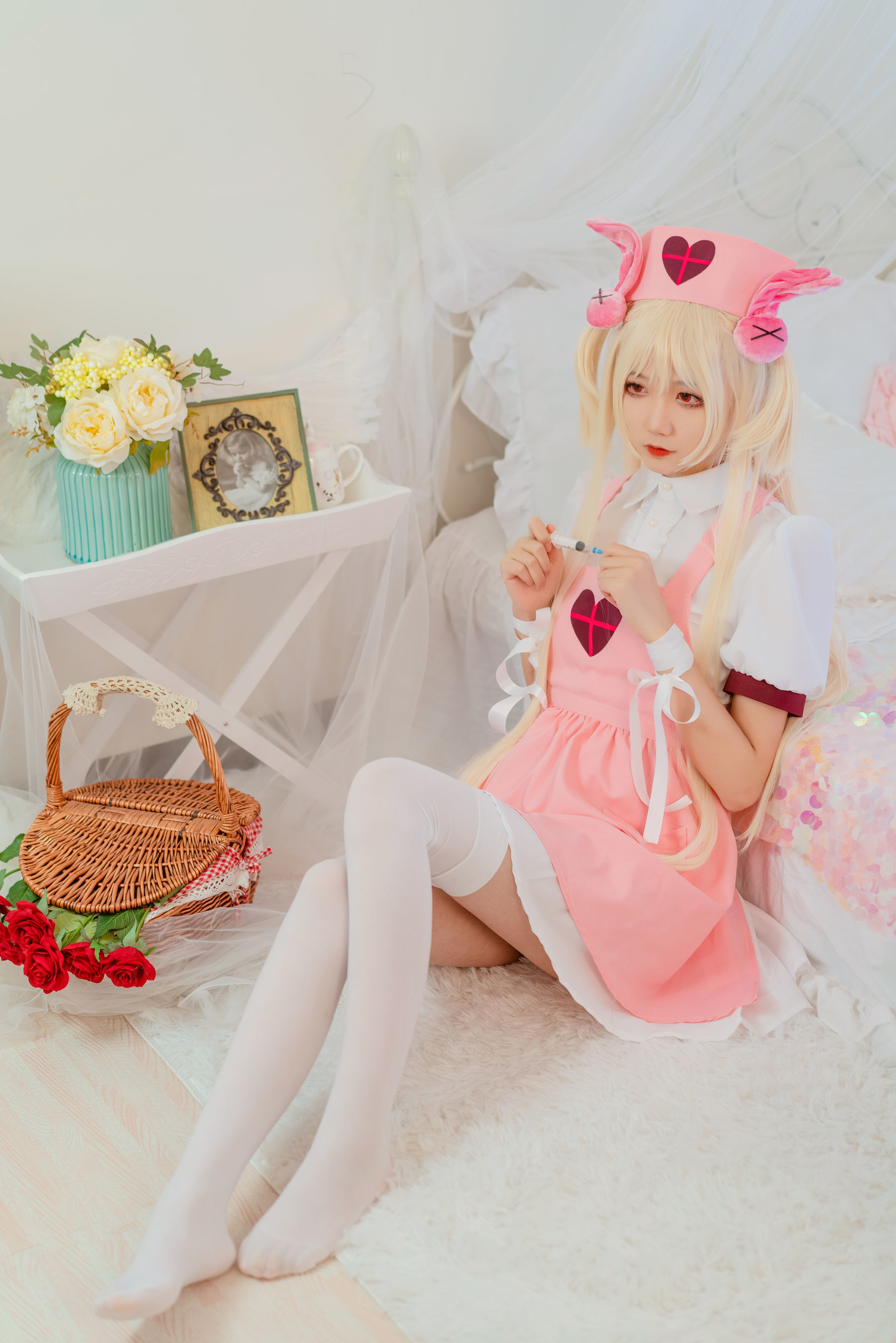 清纯少女五更百鬼 过膝袜 Cosplay-第1张