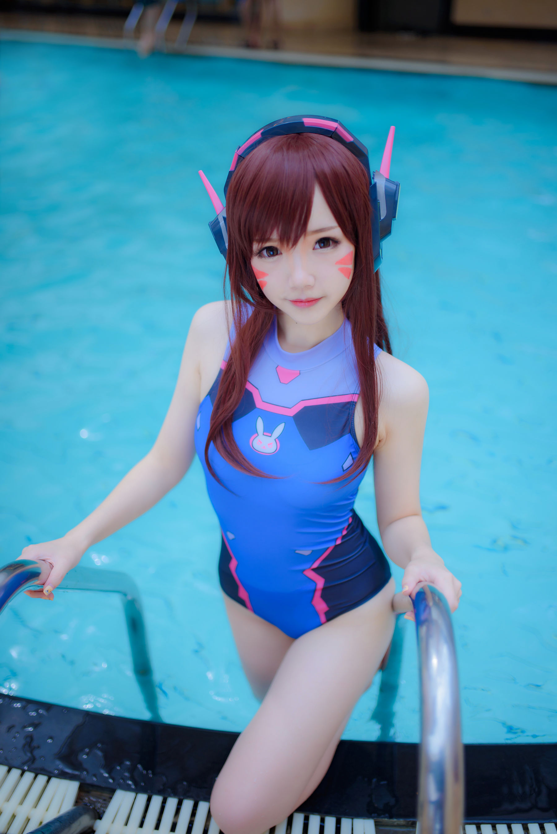动漫博主雪晴Astra – D.Va水着 Cosplay-第1张