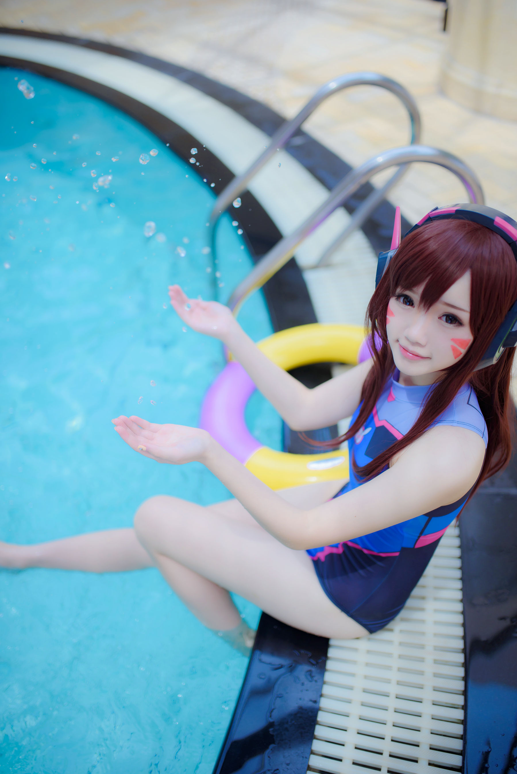 动漫博主雪晴Astra – D.Va水着 Cosplay-第5张