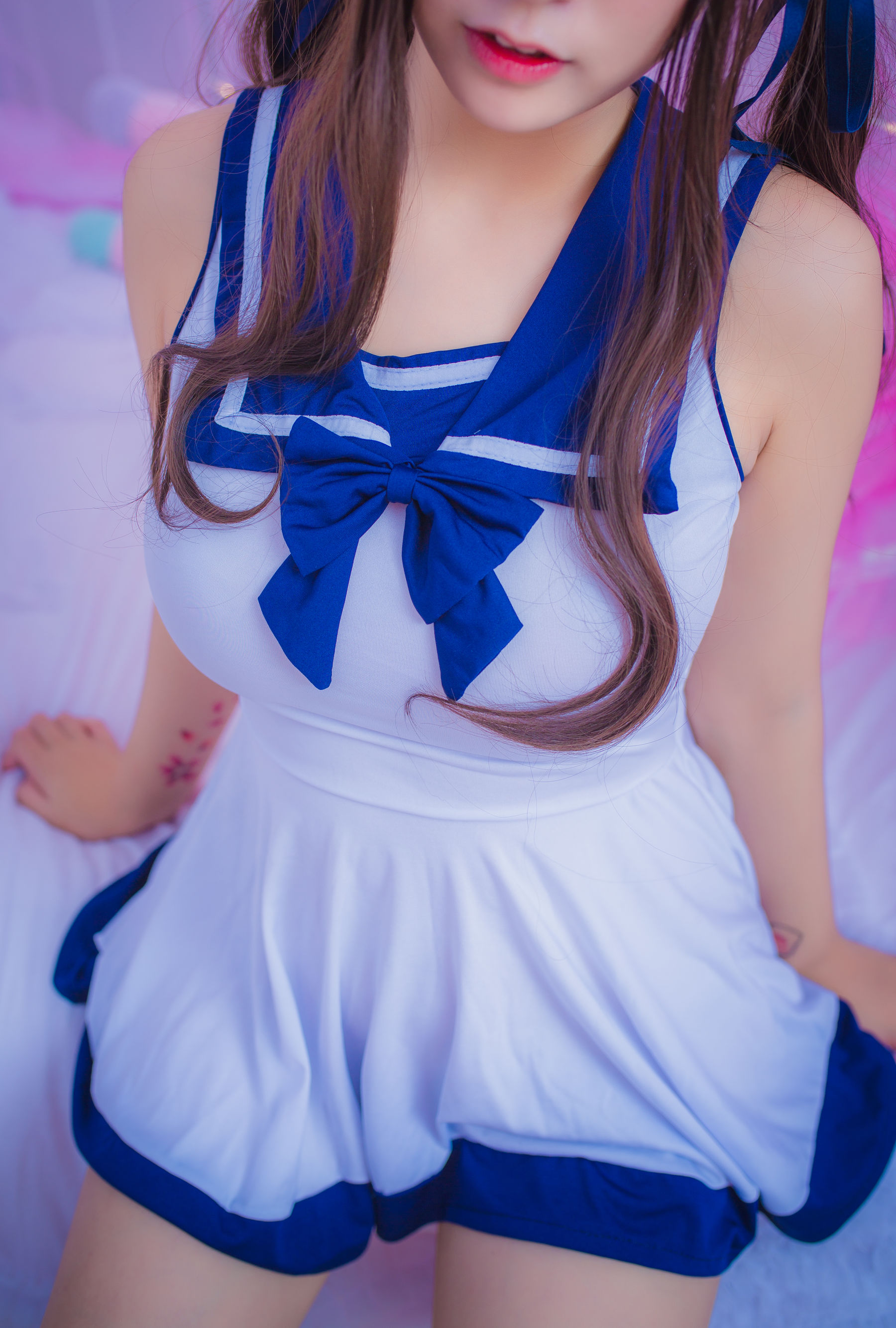 巨乳猫九酱Sakura – 连衣水手服 Cosplay-第1张