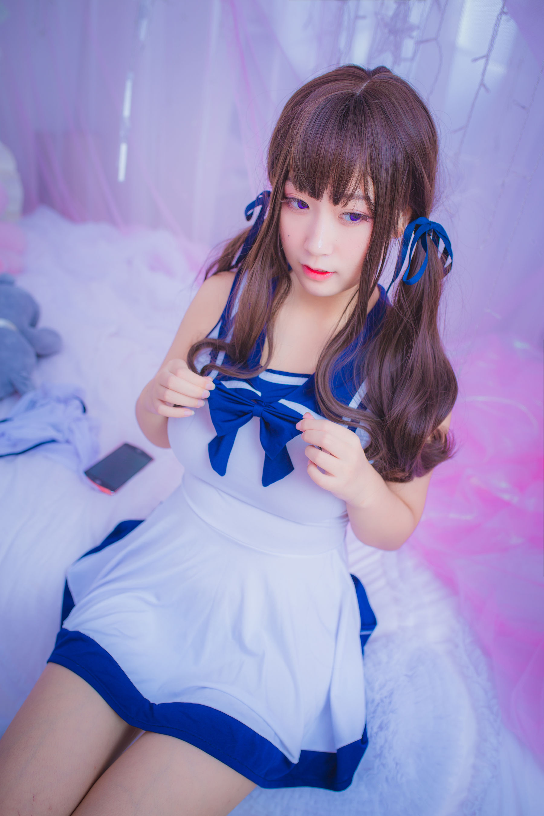 巨乳猫九酱Sakura – 连衣水手服 Cosplay-第3张