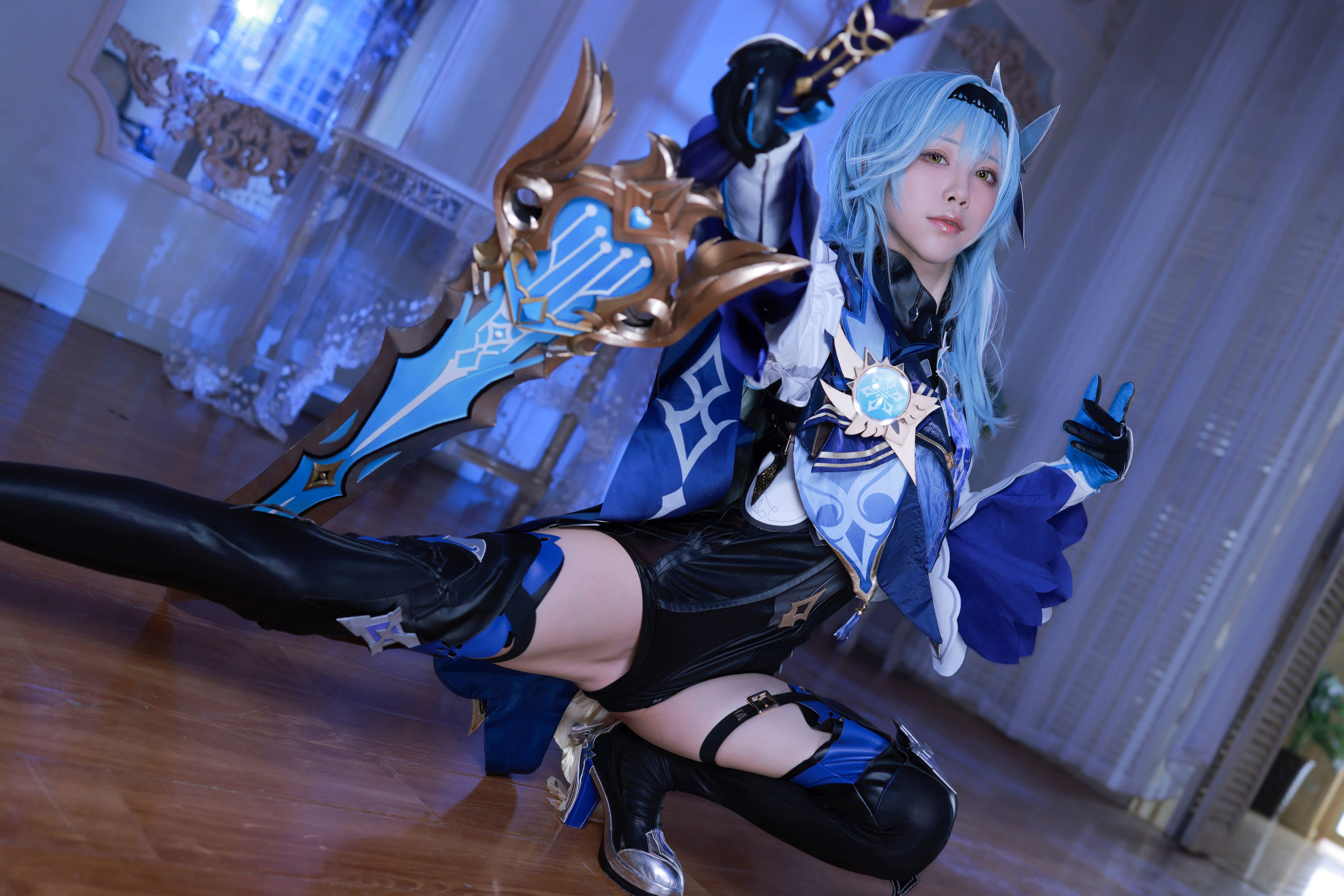 动漫博主水淼aqua – 原神优菈 原造 Cosplay-第4张