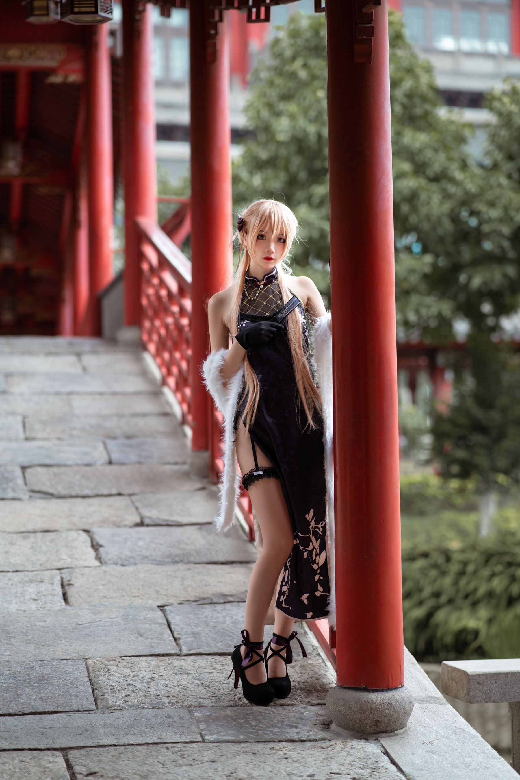 清纯少女五更百鬼 – OTS-14旗袍 Cosplay-第1张