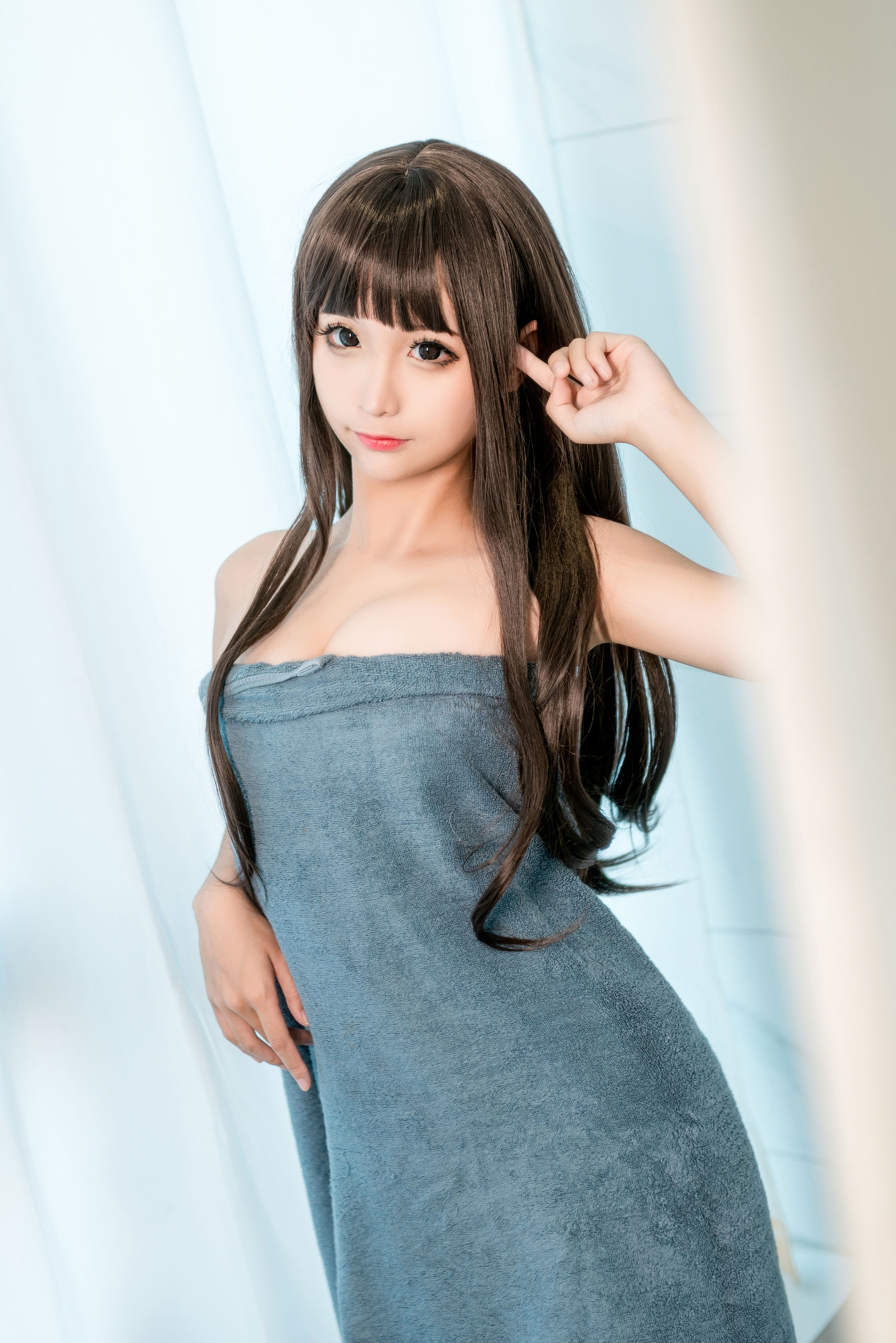 动漫博主蠢沫沫 – 灰浴巾 Cosplay-第34张