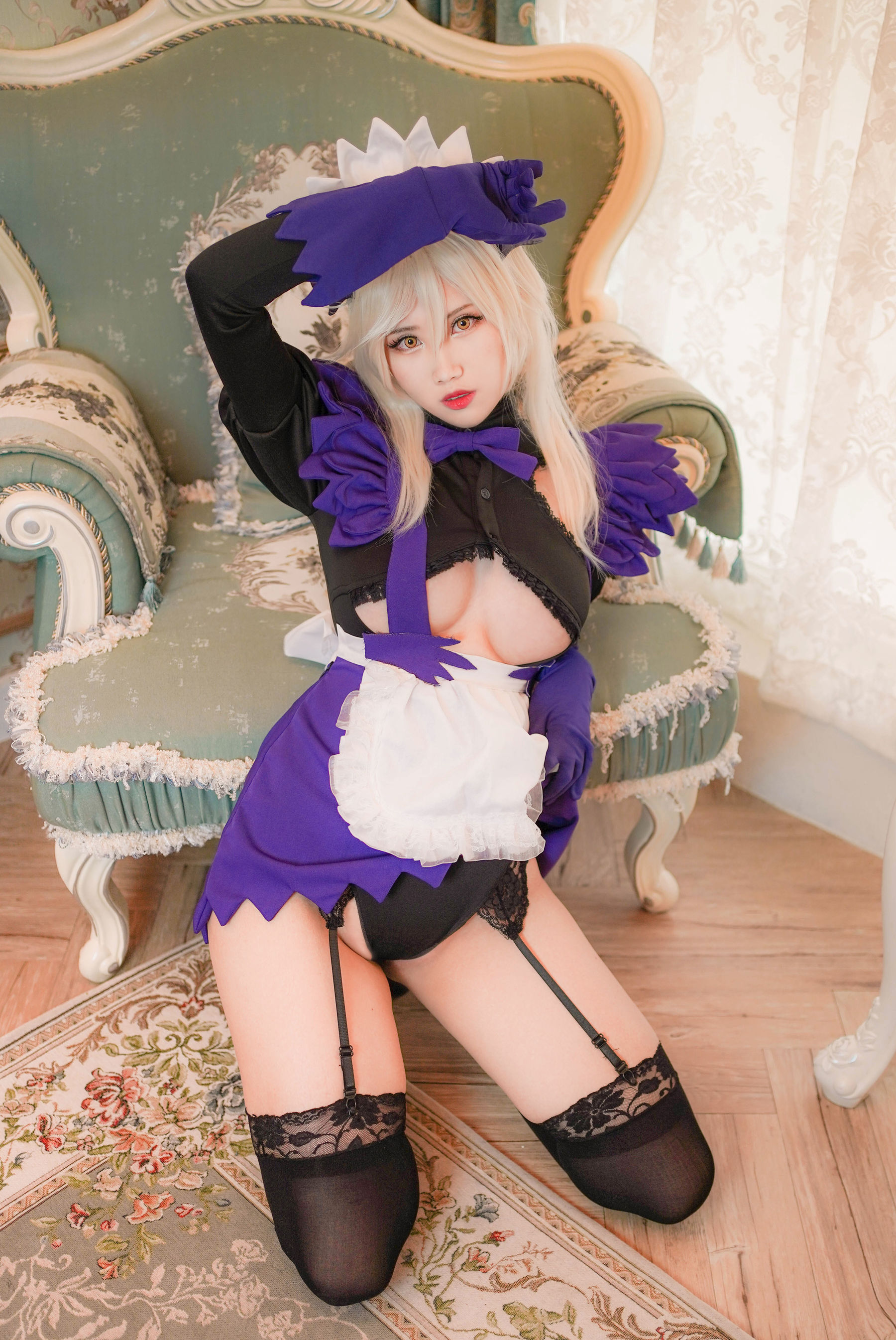 Coser萱-KaYa – 泳装阿尔托莉雅女仆 Cosplay-第2张