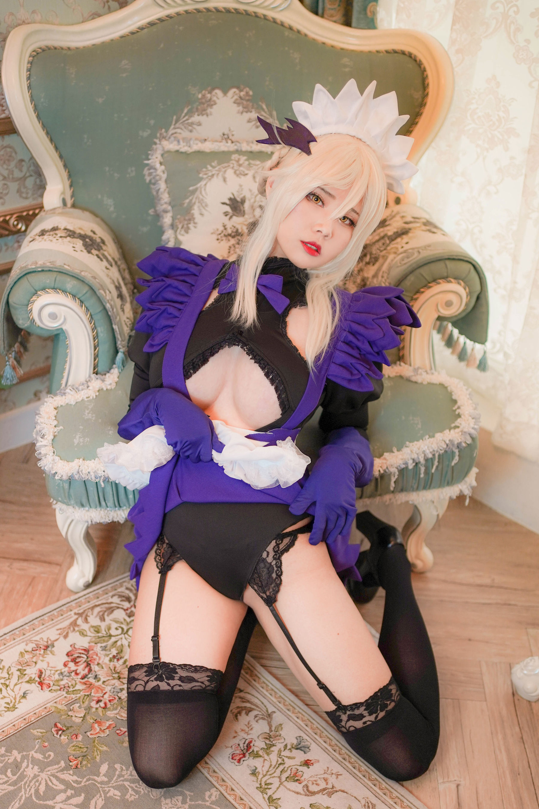 Coser萱-KaYa – 泳装阿尔托莉雅女仆 Cosplay-第3张