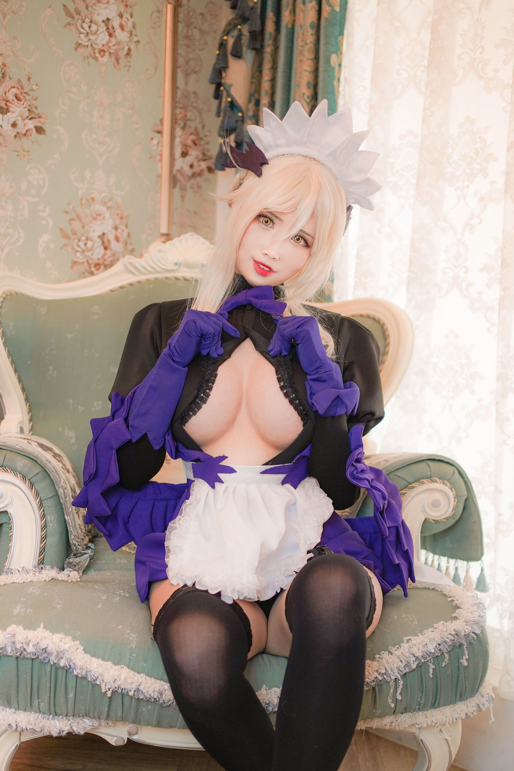 Coser萱-KaYa – 泳装阿尔托莉雅女仆 Cosplay-第6张