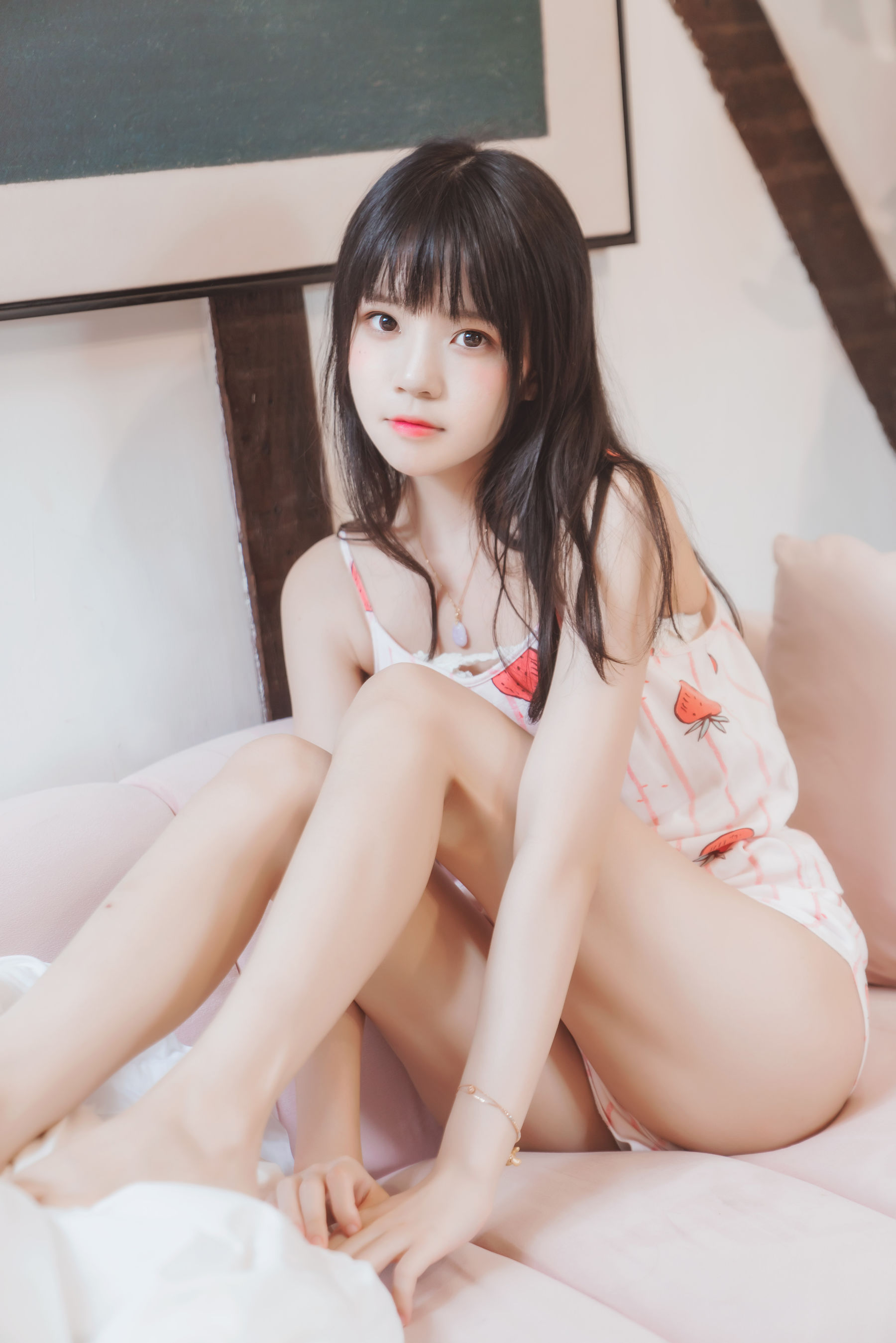 桜桃喵 – 甜甜之唇边小草莓 Cosplay-第13张