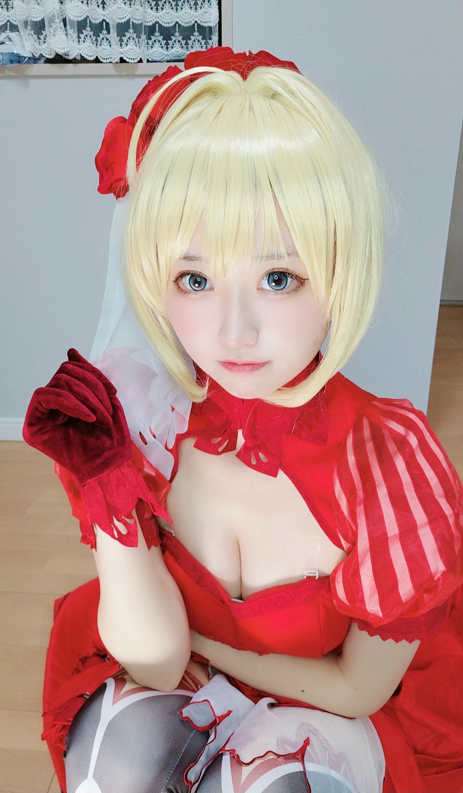 千阳(ちよ) – 尼禄红礼服 Cosplay-第6张