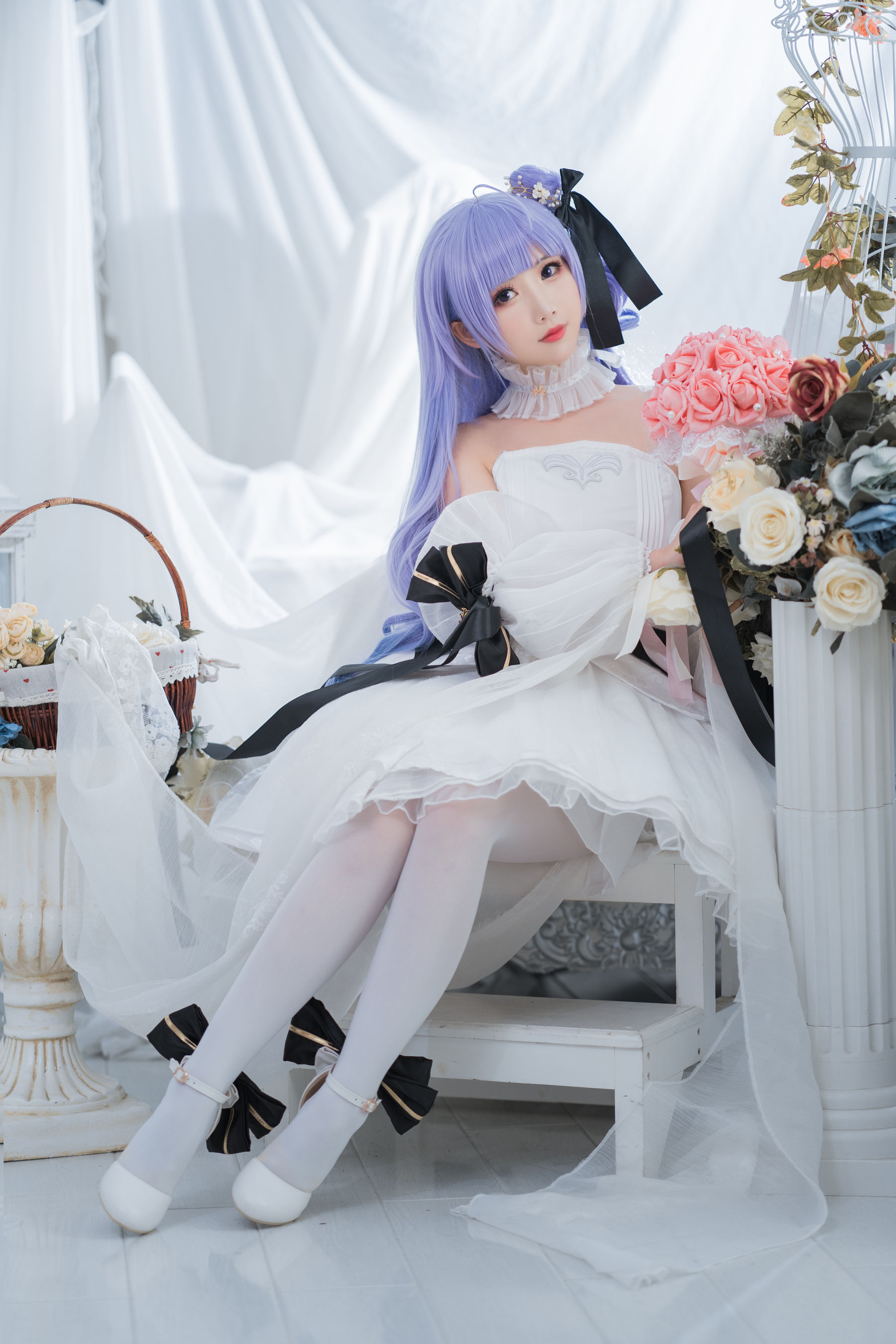 [Cosplay写真] 可爱人气Coser面饼仙儿 – 独角兽婚纱 Cosplay-第1张