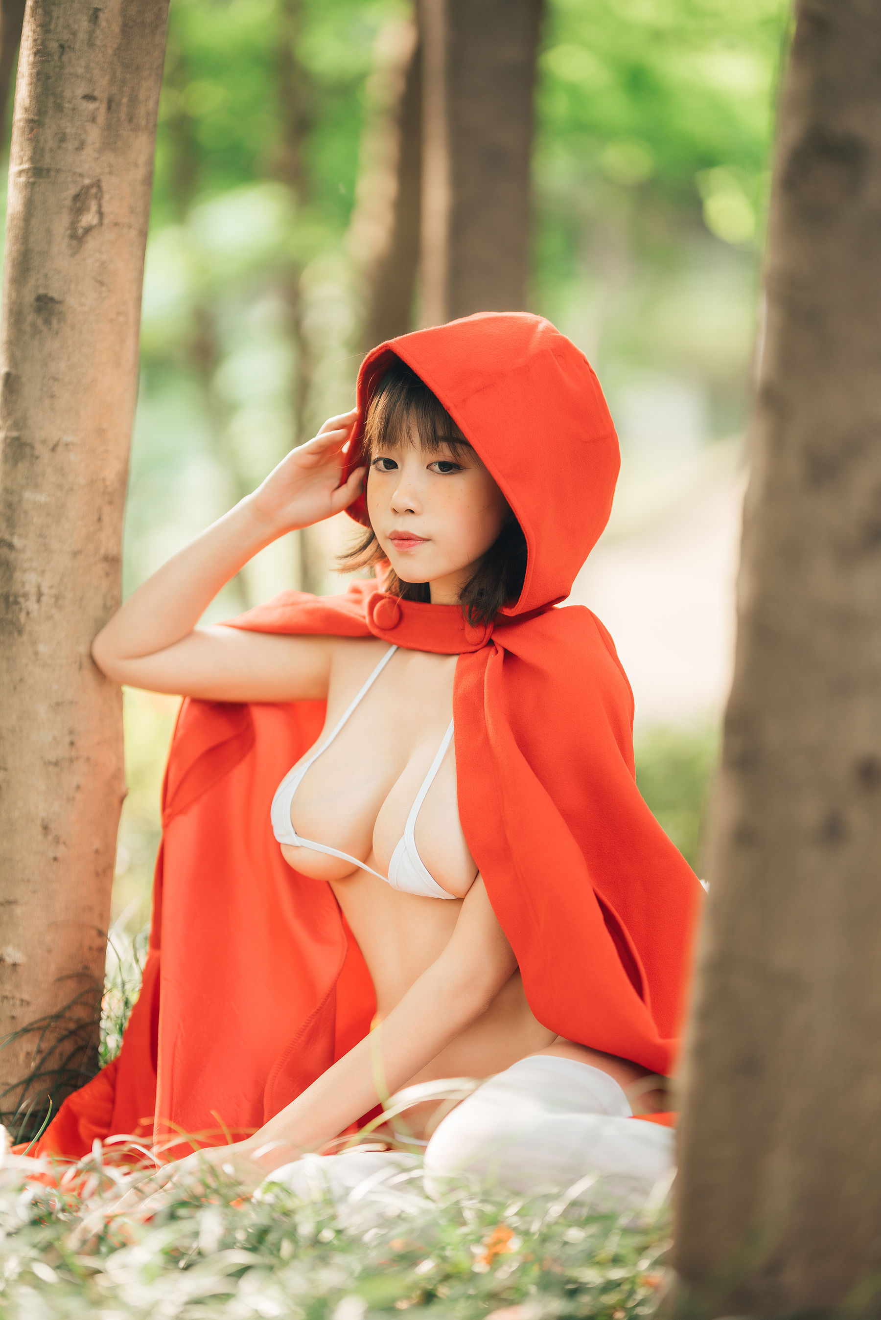 萌妹奈汐酱nice – 大红帽 Cosplay-第1张