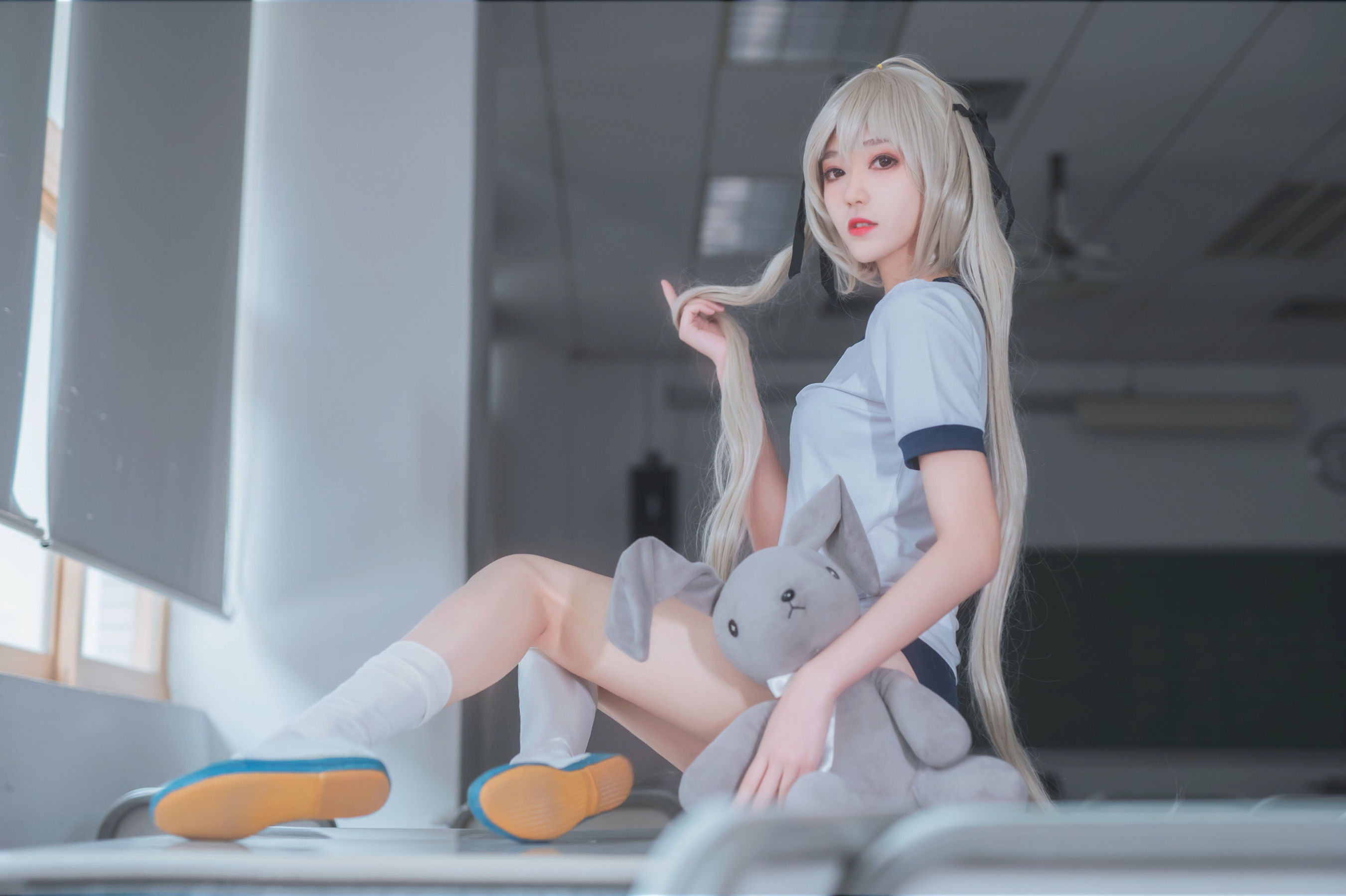 动漫博主南桃Momoko 春日野穹体操服 Cosplay-第1张