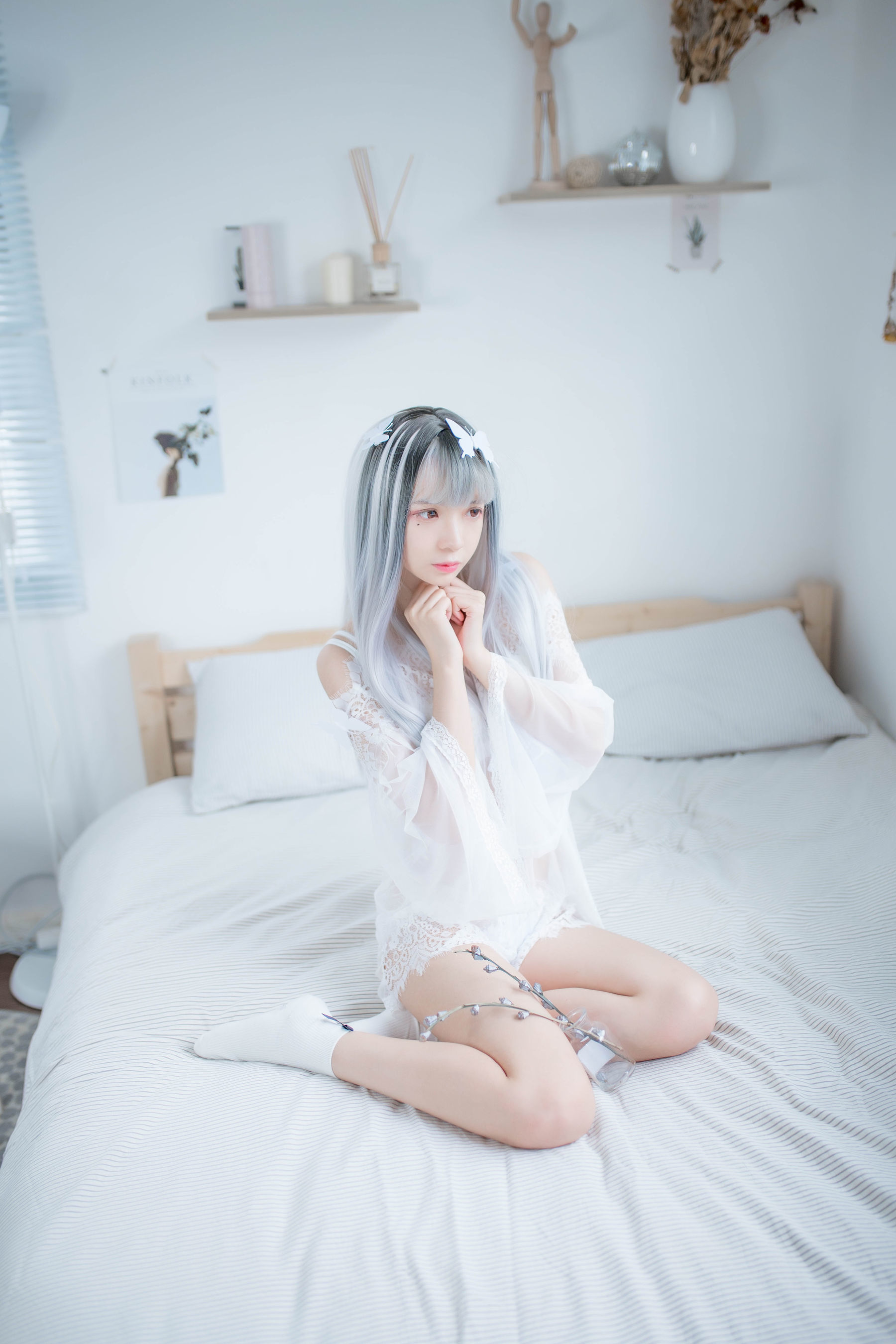 疯猫ss – 透明白纱 Cosplay-第1张