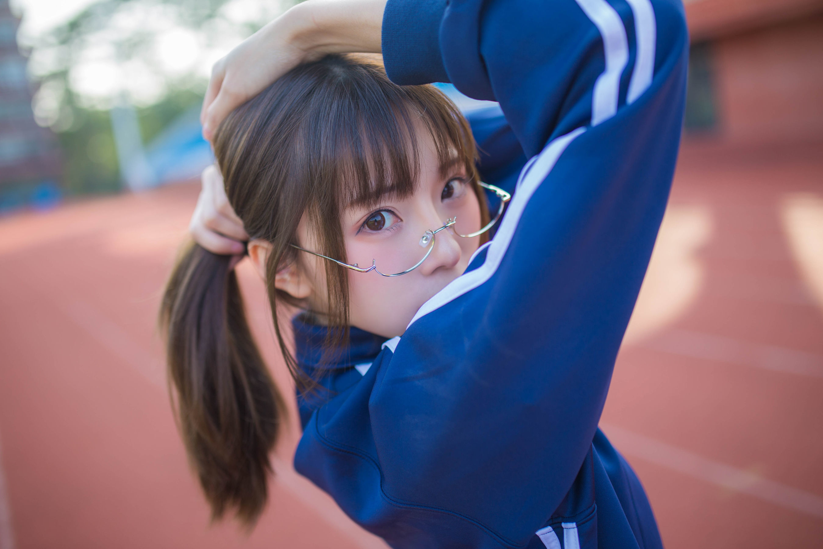 动漫博主Kitaro_绮太郎 蓝色运动服女孩 Cosplay-第2张