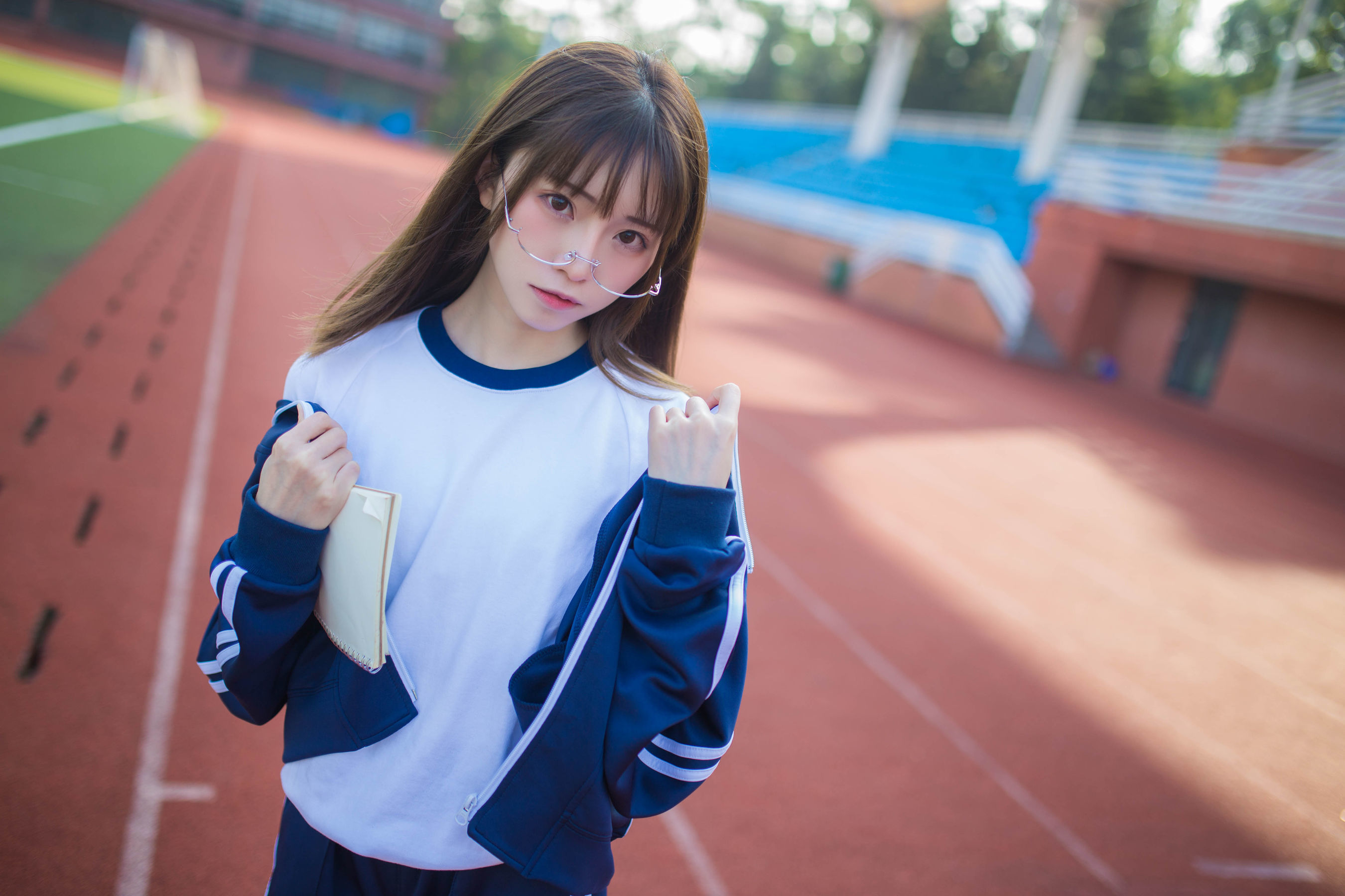 动漫博主Kitaro_绮太郎 蓝色运动服女孩 Cosplay-第4张